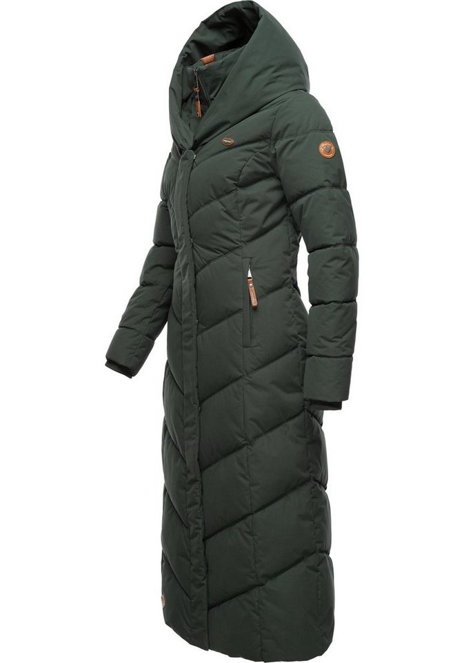 Ragwear Steppmantel Natalka Extralong Gesteppter Damen Mantel mit Kapuze,  Stylischer Winterparka - echtes Lieblingsteil für den Winter