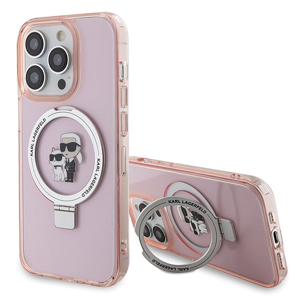 KARL LAGERFELD Handyhülle Schutzhülle Ringständer Handyschale 6,7", MagSafe, Ringständer, TPU/PC, erhöhte Kanten