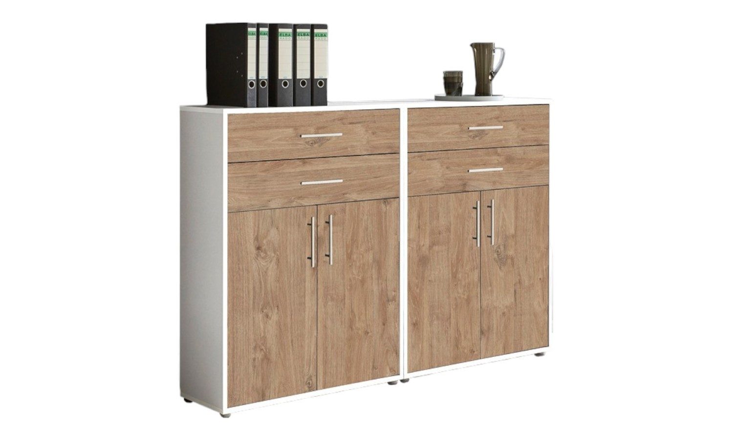 BMG Möbel Aktenschrank Office Edition (2er Set Schubkastenschrank) 168,8 x 113,6 x 33 cm, Made in Germany