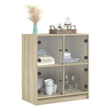 vidaXL Beistellschrank Beistellschrank mit Glastüren Sonoma-Eiche 68x37x75,5 cm (1-St)