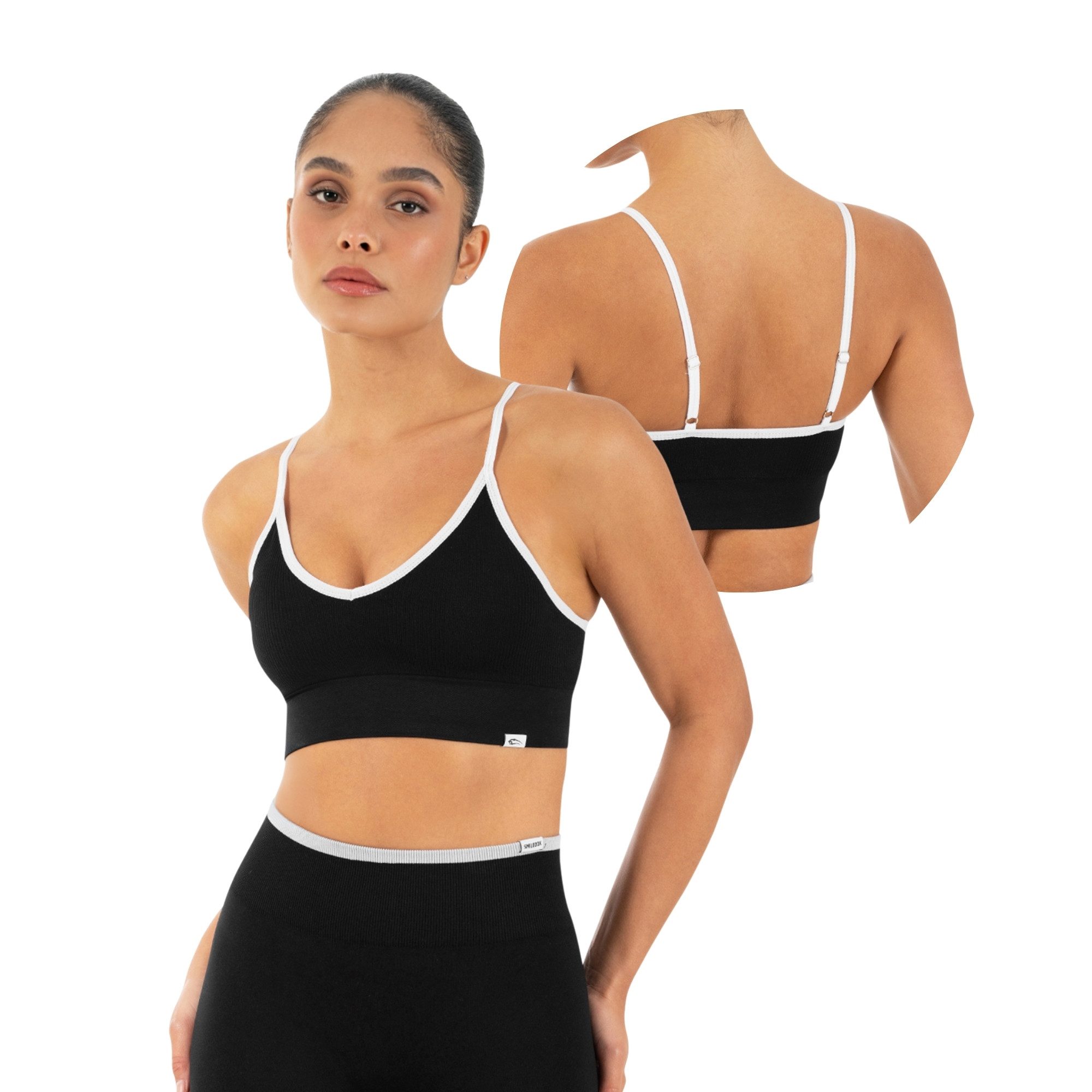 Smilodox Sport-BH Yari, Fitness- BH Damen, Shaped Fit, Bra mit Rippstruktur, Gym Rippstruktur, verstellbare Träger, Shaped Fit, weiches Material