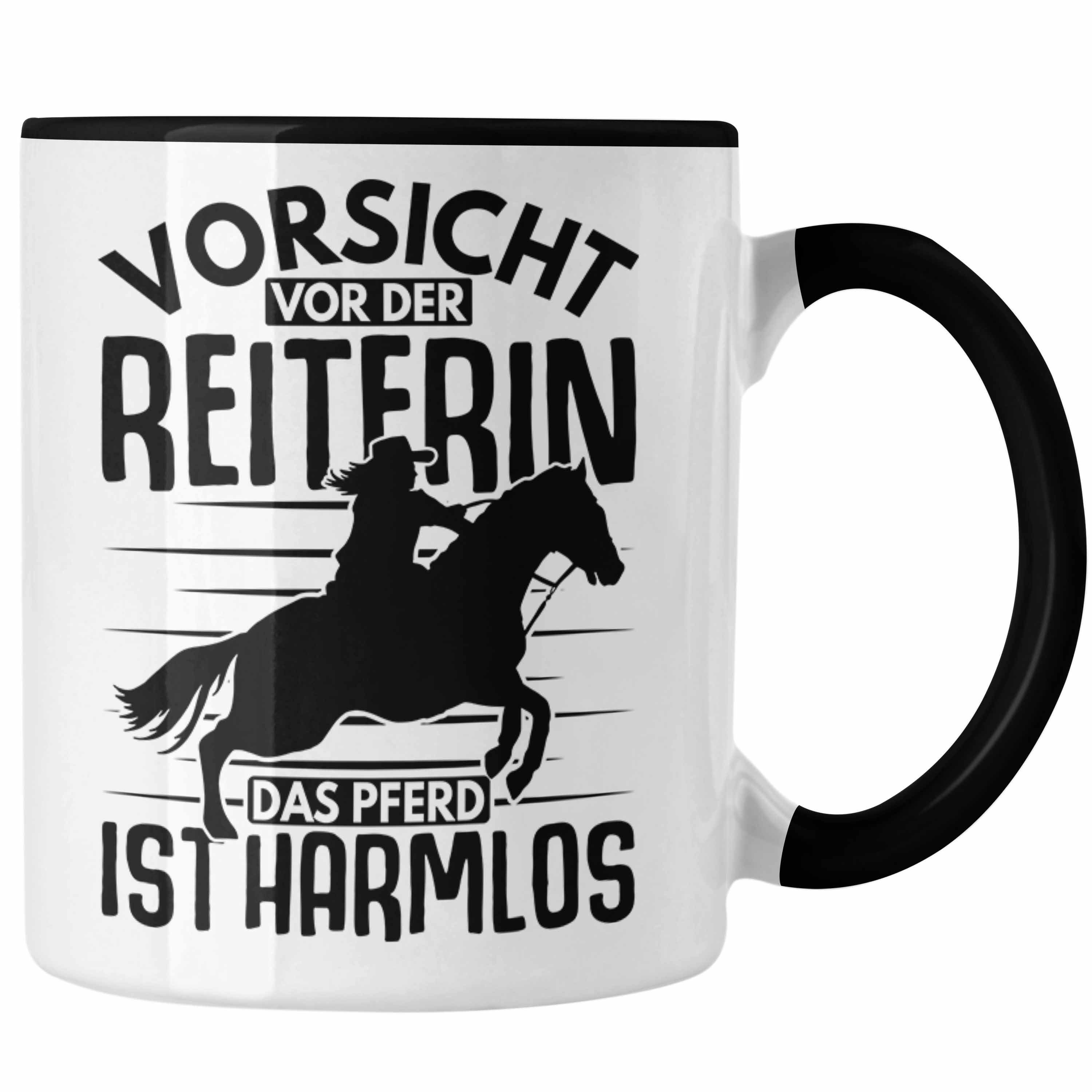 Reiterin Geschenk Vor Vorsicht - Lustige Geschenkidee Tasse Tasse Pferde Mädchen Sprüche Schwarz Trendation Reiterin Reiter Trendation Der