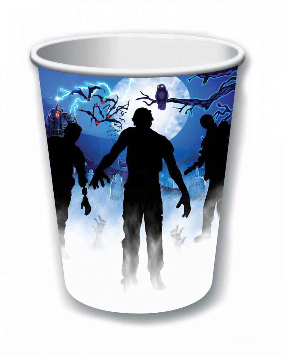 Horror-Shop Halloween Zombie Party Pappbecher Dekofigur für 8 Stück Set