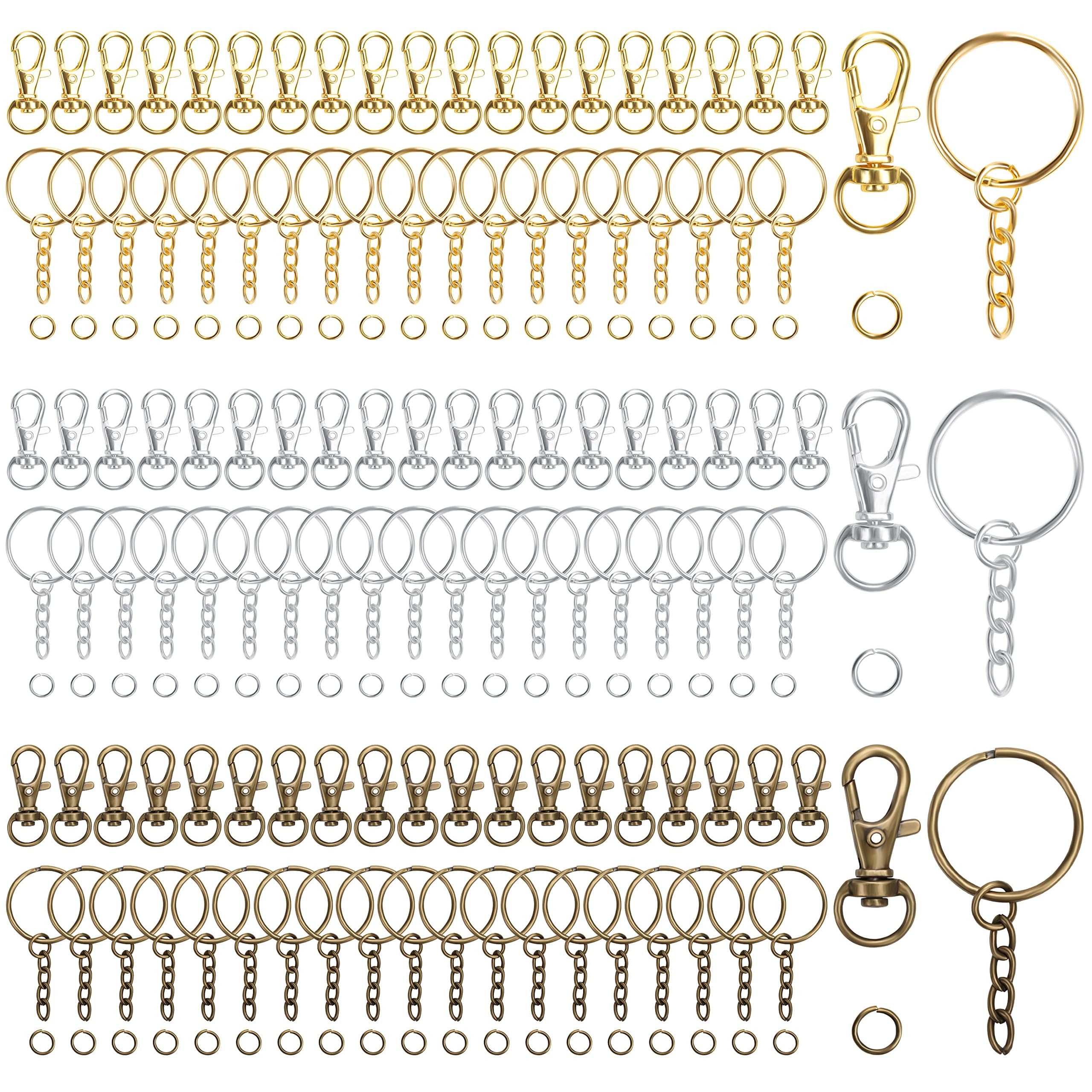 Rundstahlkette Schlüsselanhänger Ringe (180 Stück) für Basteln & Schmuck