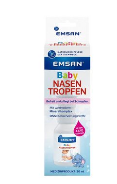 EMSAN Präparat Baby Nasentropfen, für Säuglinge und Kleinkinder bei Schnupfen, 2x 20 ml