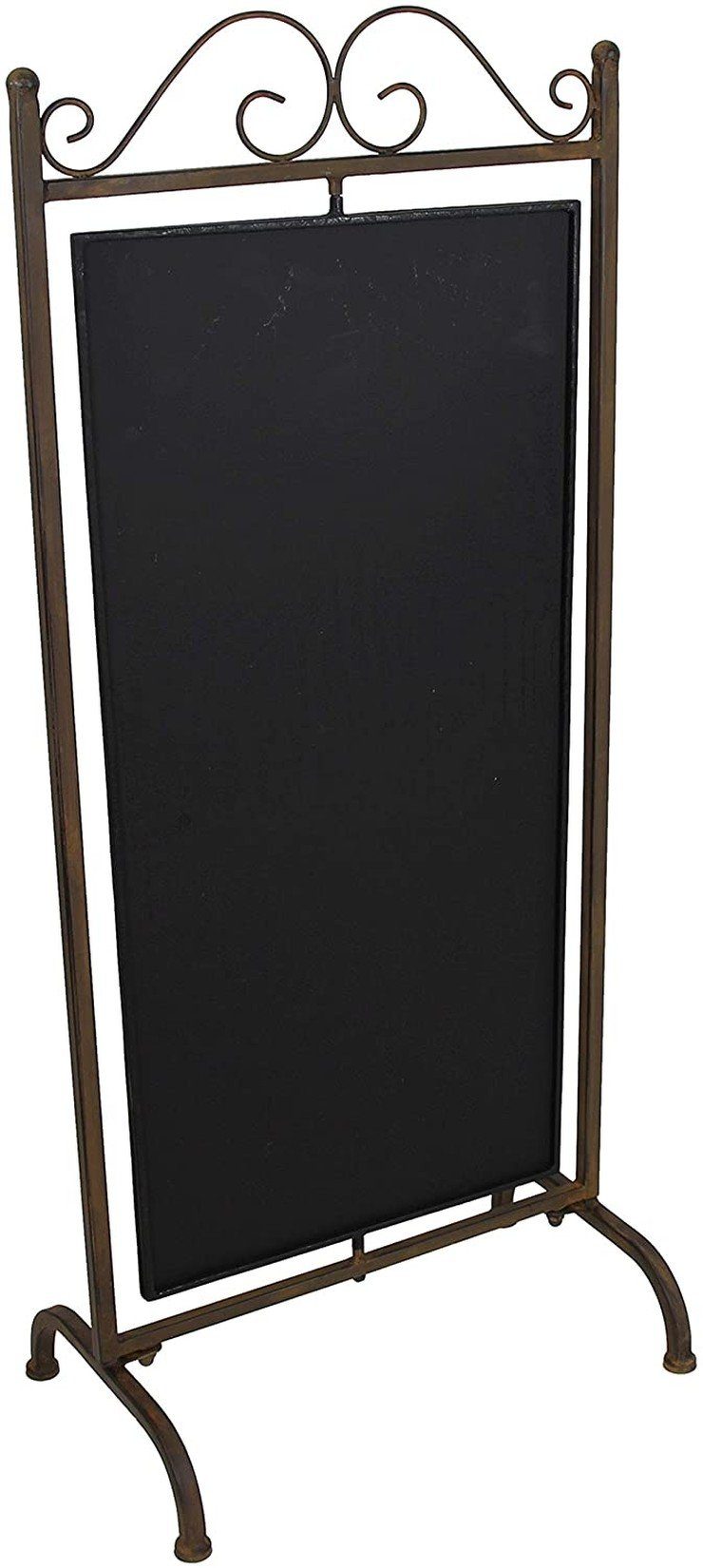 Dekoleidenschaft Standtafel "Arabeske" aus Metall, braun mit antiker Patina, Kreidetafel, Maltafel, Kundenstopper, Gehwegaufsteller, Menütafel, Dekotafel, Werbetafel