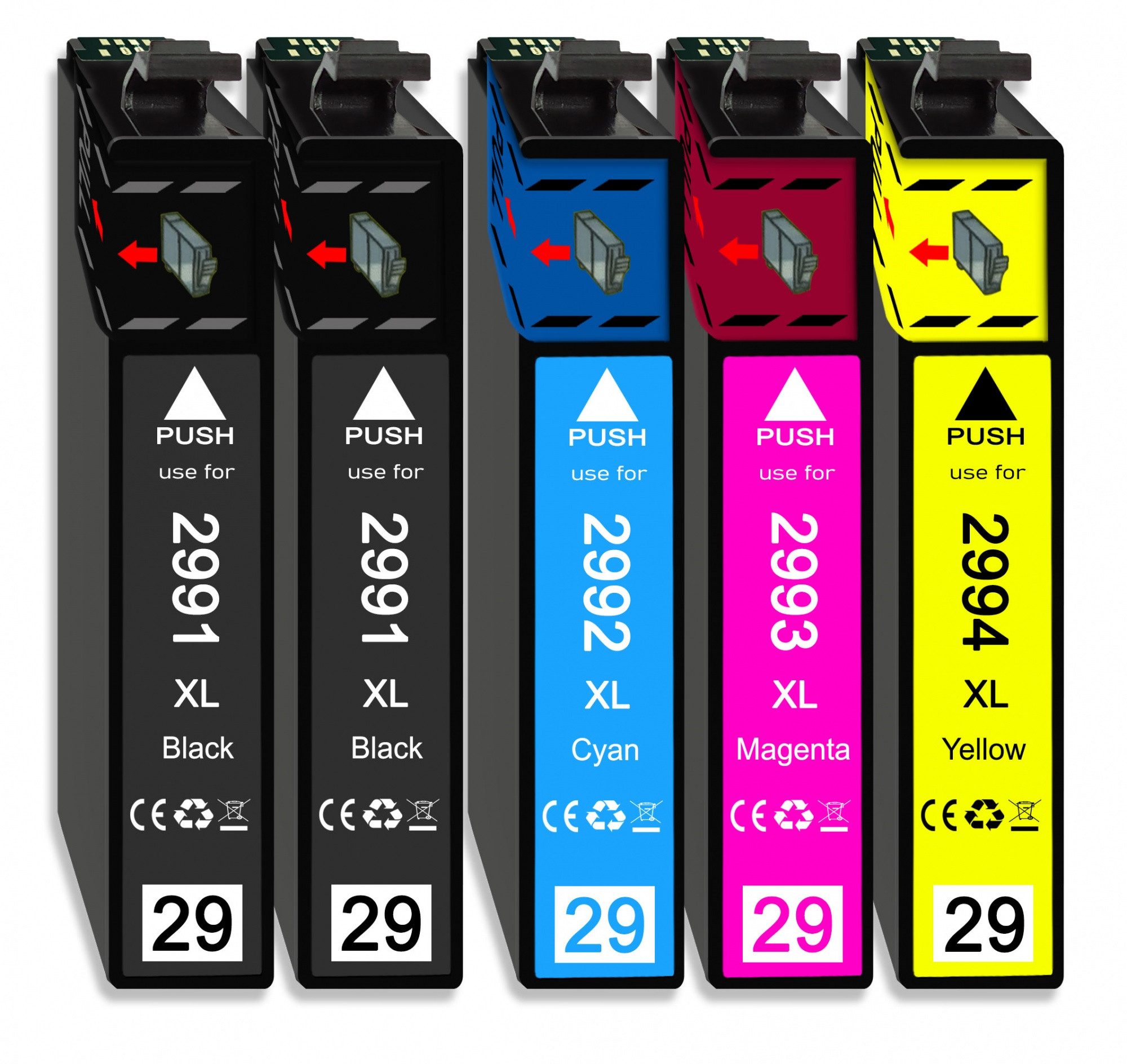 Druckerparadies 5er Pack Druckerpatronen 29 29XL kompatibel mit Epson XP-332 Tintenpatrone (5-tlg)