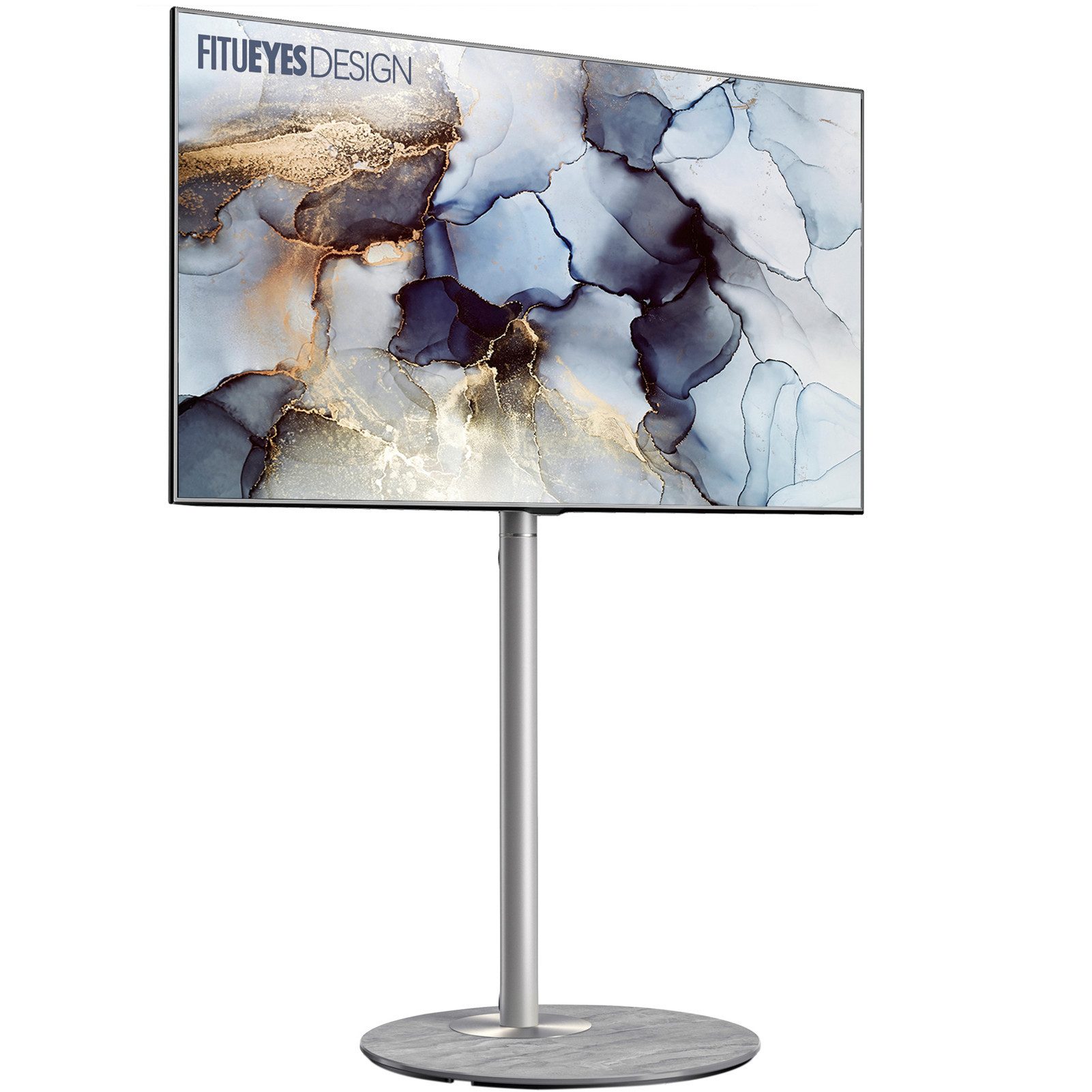 FITUEYES TV-Ständer höhenverstellbar, ±20° schwenkbar, 32 60 Zoll, (bis 60,00 Zoll, mit Kabelmanagement, aus Metall, Glas)
