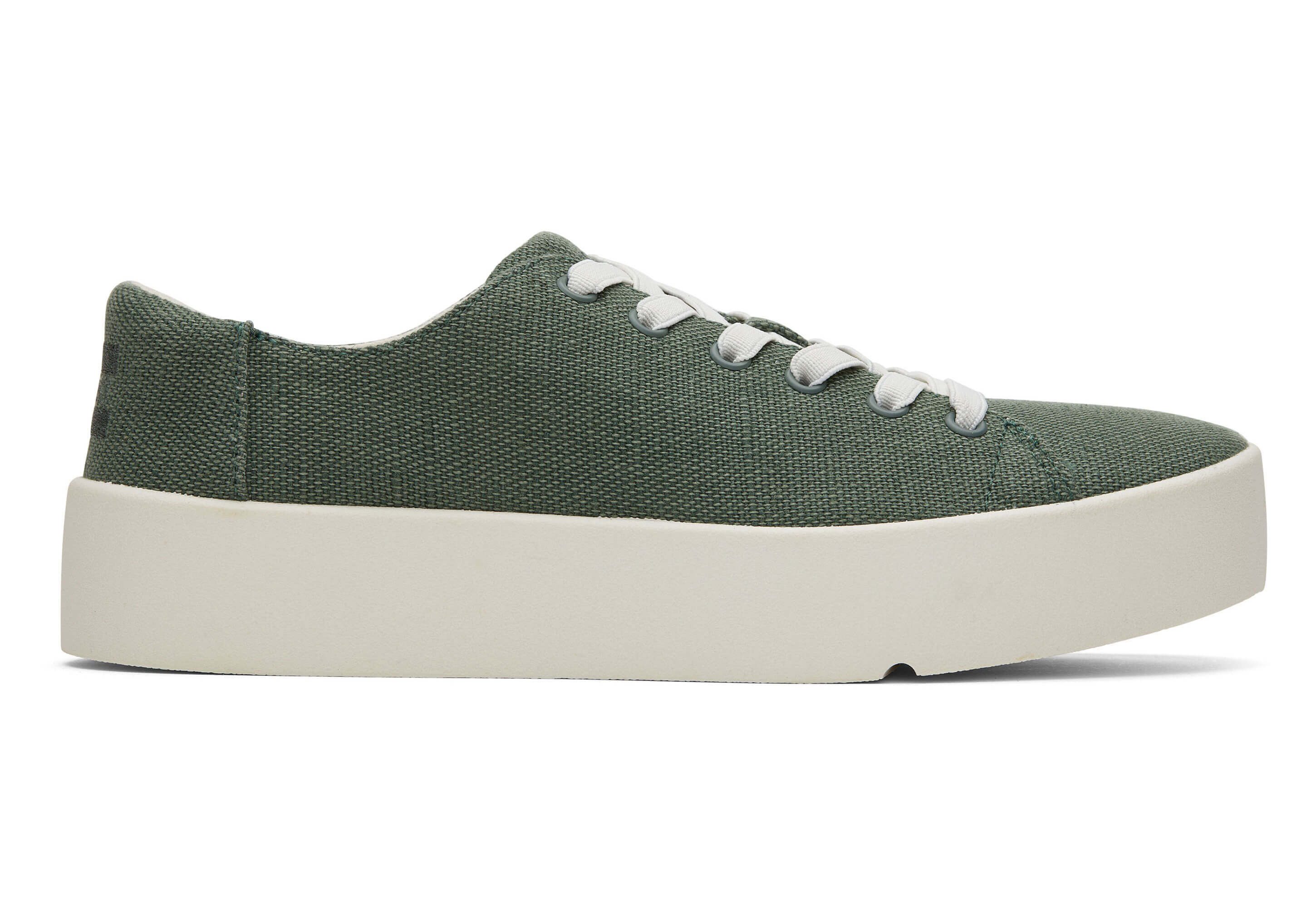 TOMS Verona Lace Up Pastellblau gewaschener Denim/Fray Plateausneaker