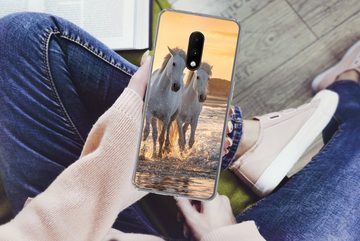 MuchoWow Handyhülle Pferde - Wasser - Strand - Tiere, Phone Case, Handyhülle OnePlus 7, Silikon, Schutzhülle