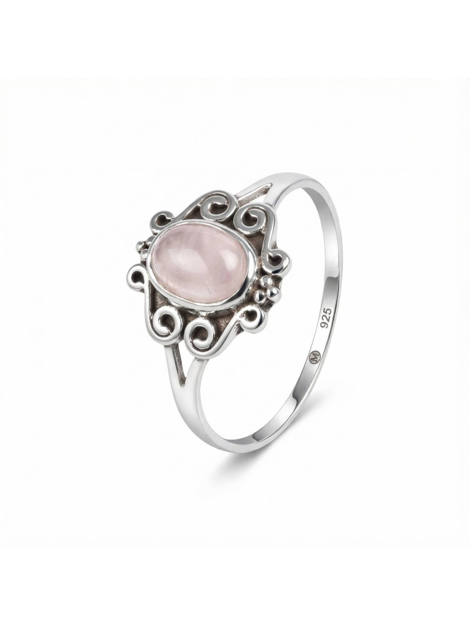 Silberring TIRU aus 925 Silber mit Rosenquarz