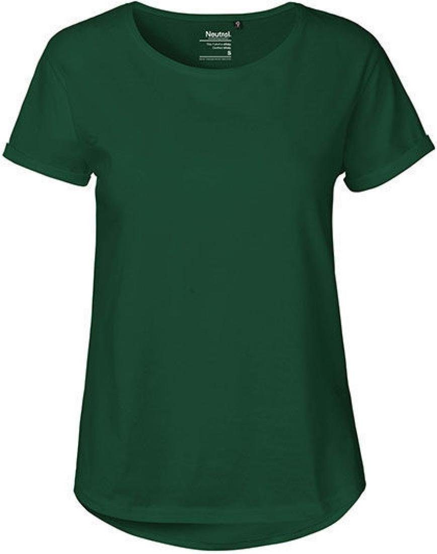 Neutral Rundhalsshirt Damen Roll Up Sleeve günstig online kaufen