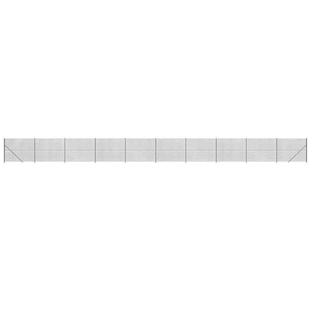 vidaXL Gartenzaun Maschendrahtzaun mit Bodenflansch Anthrazit 1,4x25 m, (1-St)