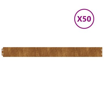 vidaXL Akku-Rasenkantenschneider Rasenkanten 50 Stk. 10x103 cm Flexibel Cortenstahl, (50 St)