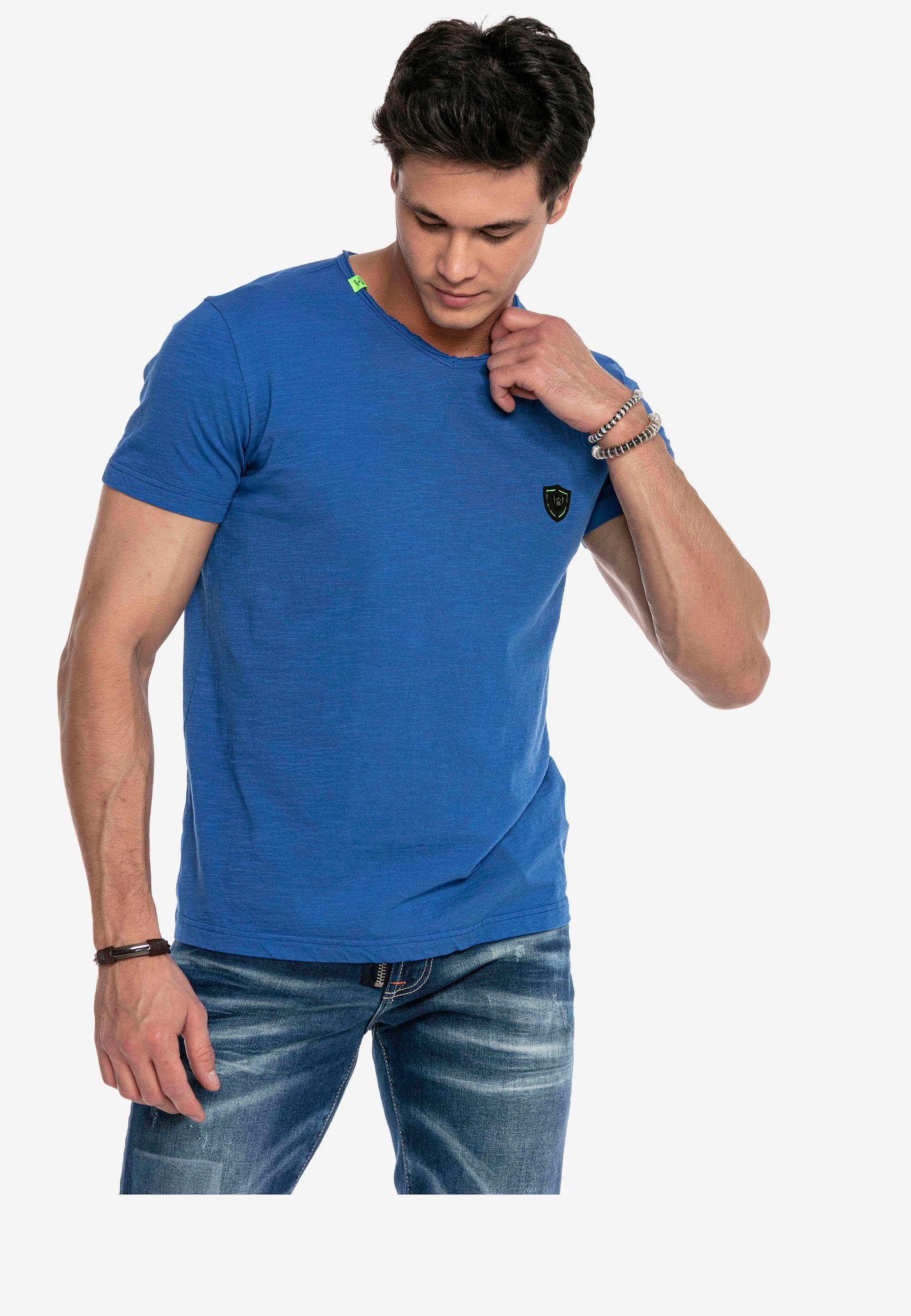 T-Shirt Cipo sportlichen im & Look CT648 Baxx blau