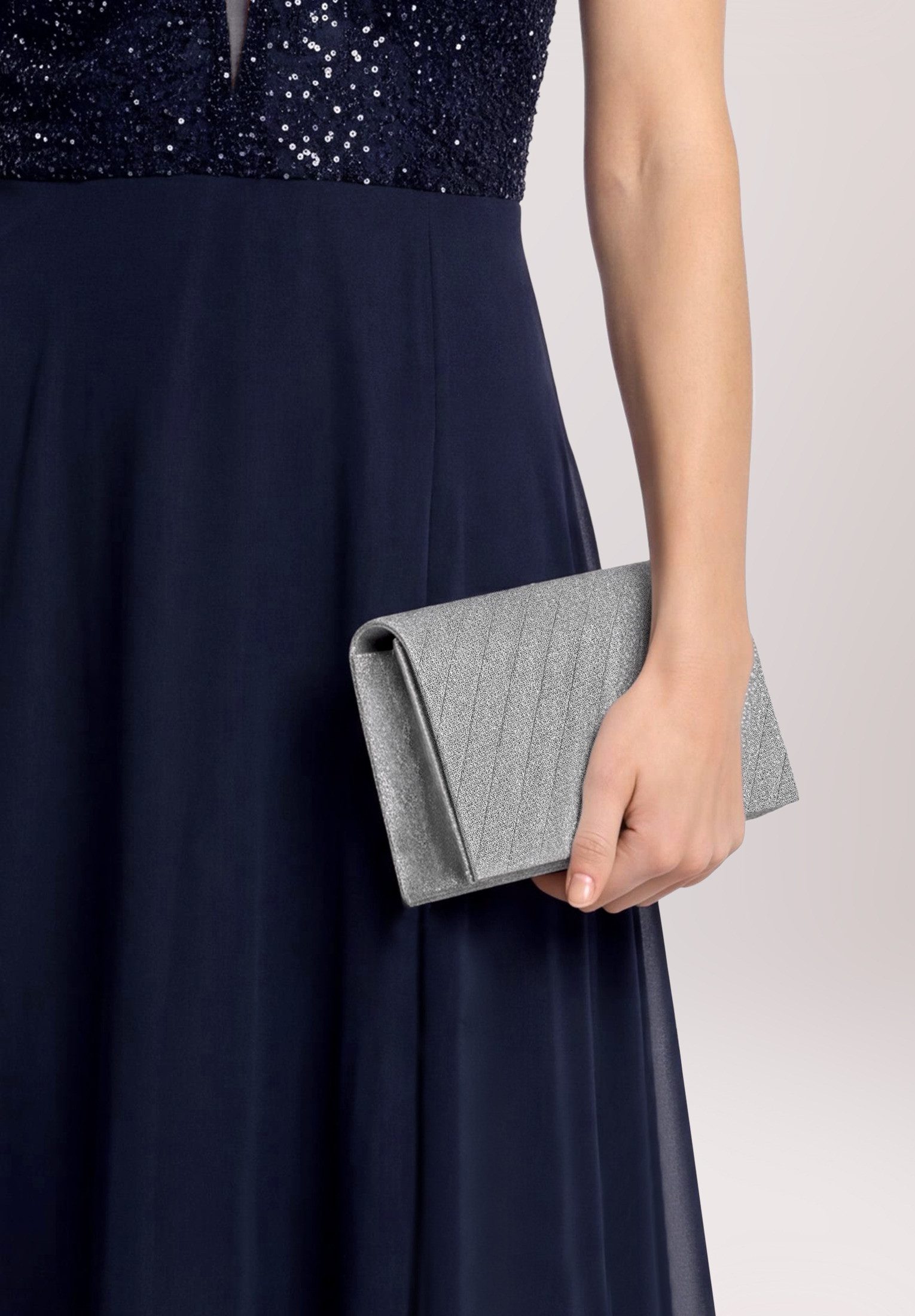Vera Mont Abendtasche Damen im Glitzer-Look, Falten – Bild 3 von 4