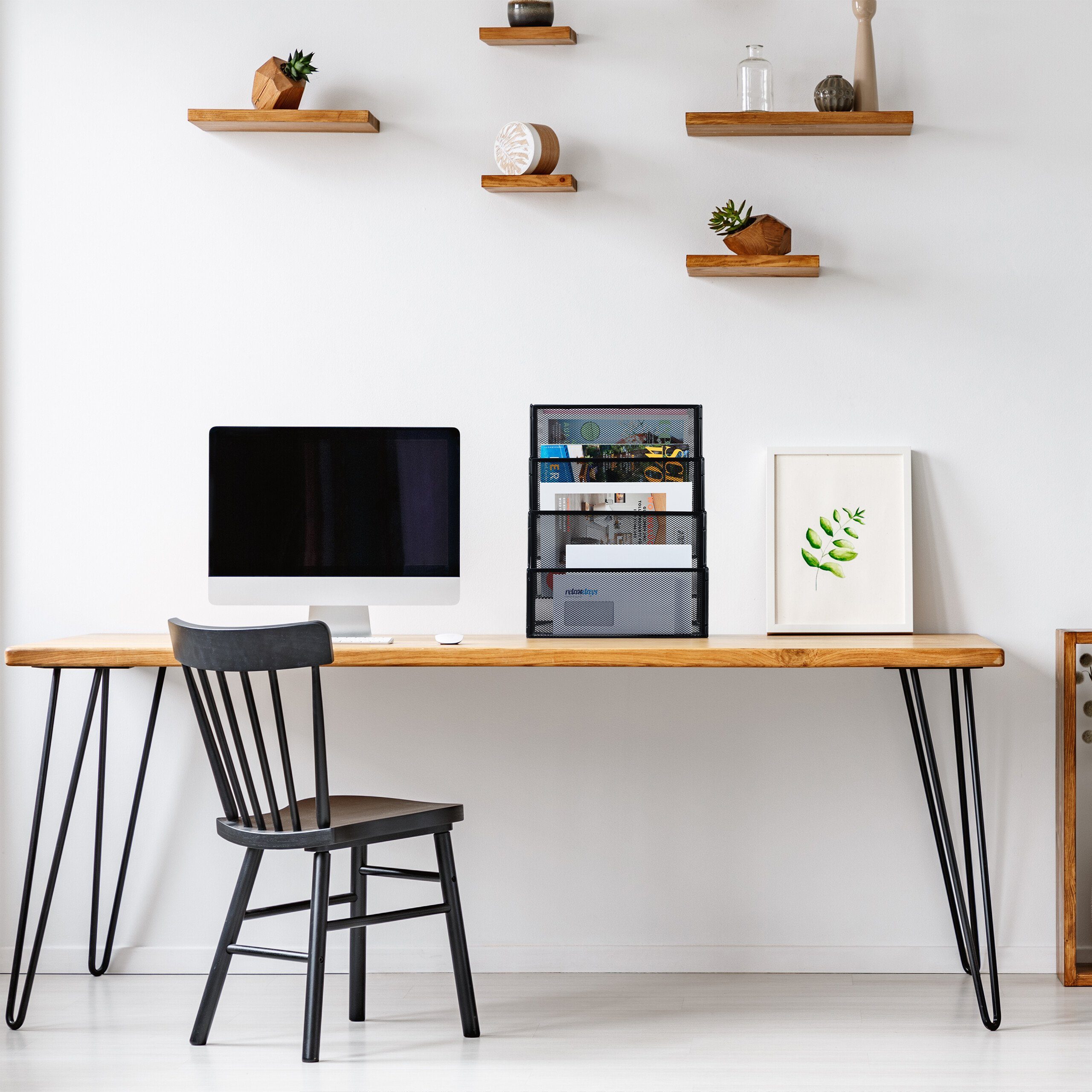 relaxdays Zeitungsständer Zeitschriftenhalter Metall 4 Fächer, schwarz günstig online kaufen