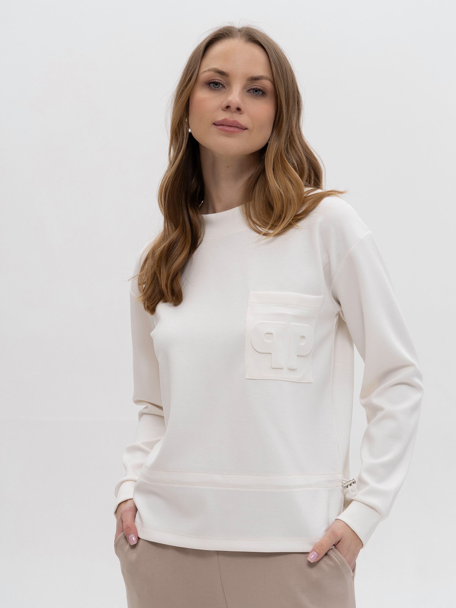 Sweatshirt mit Brusttasche 3D Aufdruck