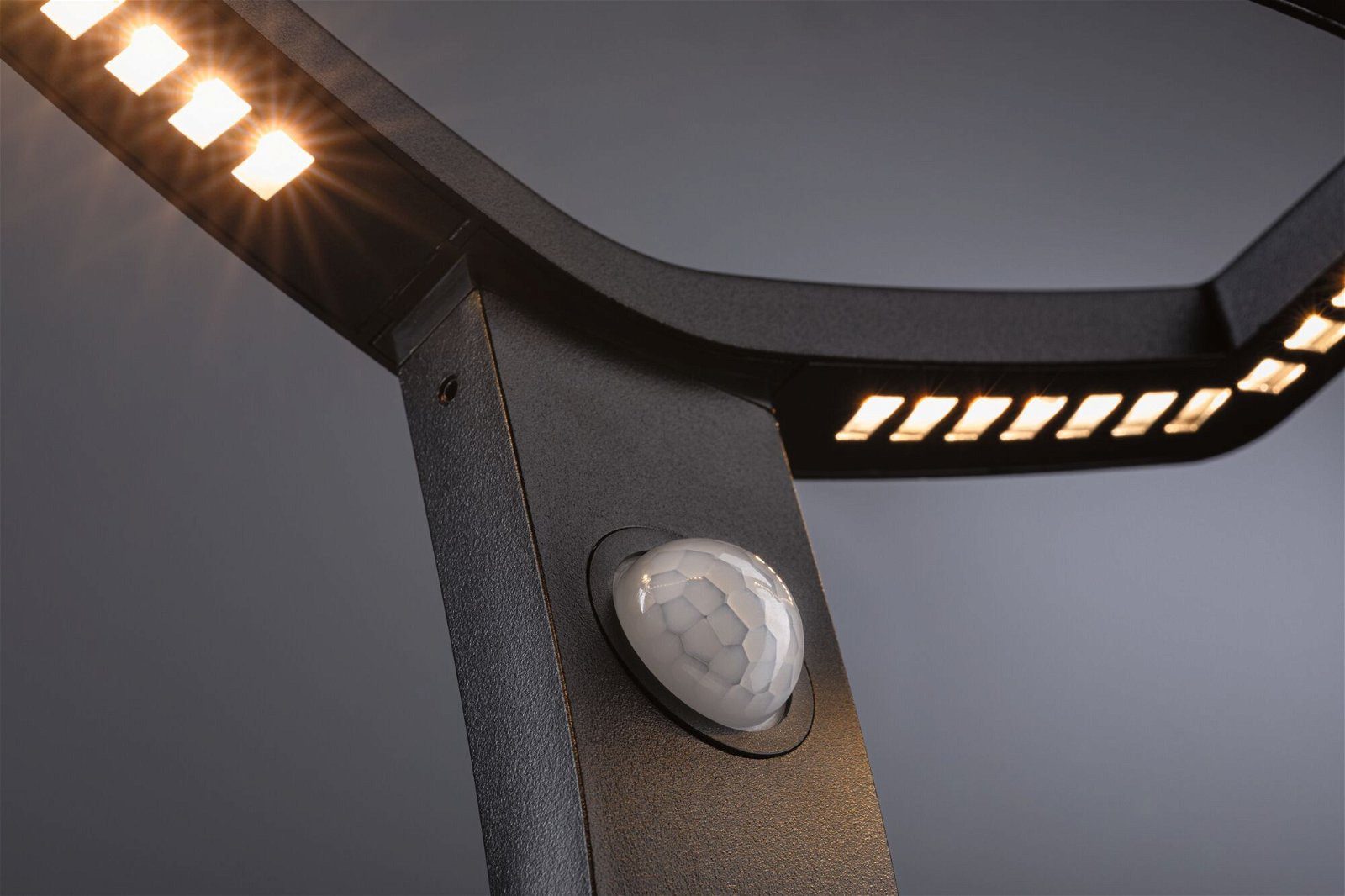 Paulmann LED Gartenleuchte Alara IP44 eckig 665mm 3000K 10W 450lm 230V Anthrazit Metall, LED fest integriert, Warmweiß, Bewegungsmelder