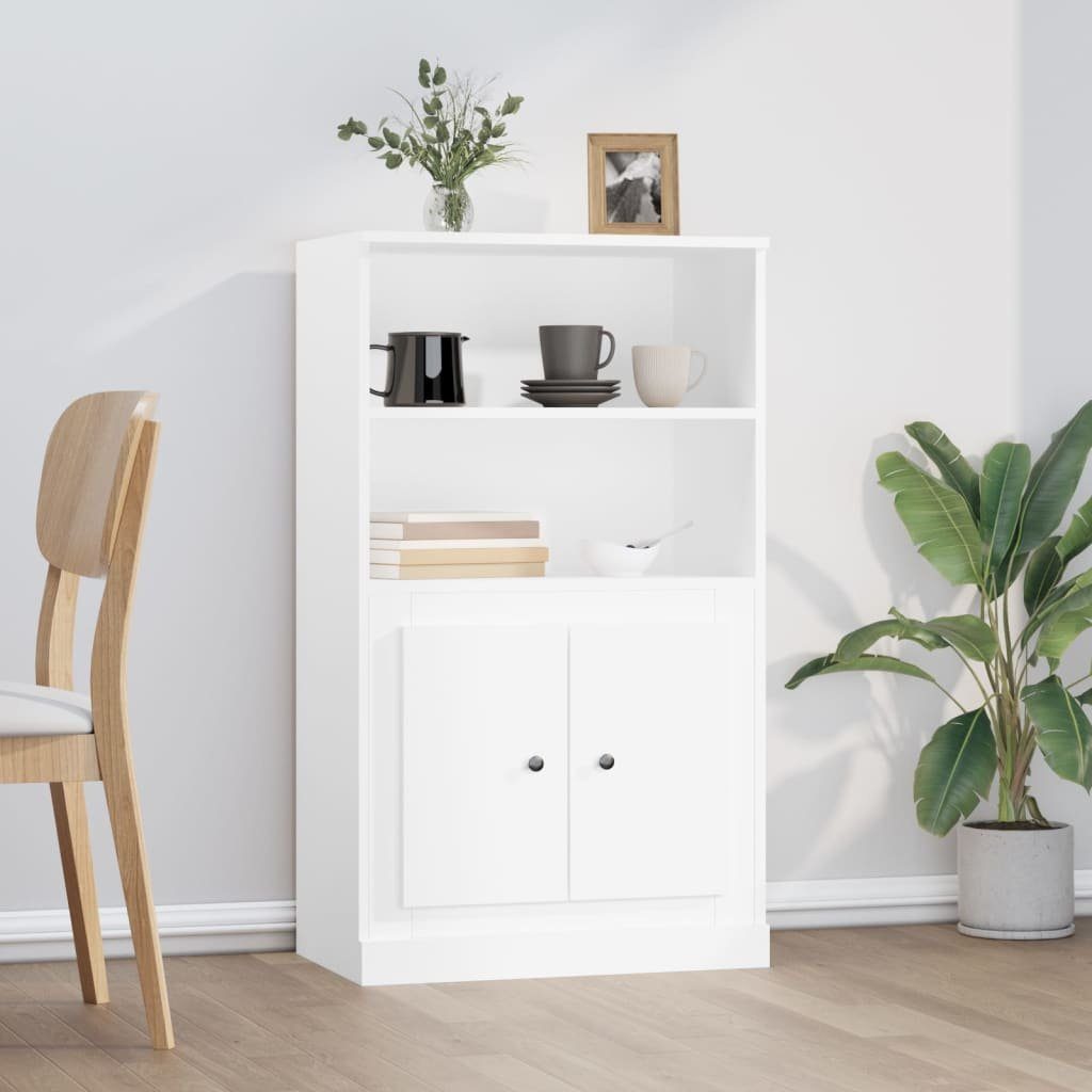 furnicato Highboard Sideboard 60 x 35,5 x 103,5 cm Weiß aus Holzwerkstoff (1 St)