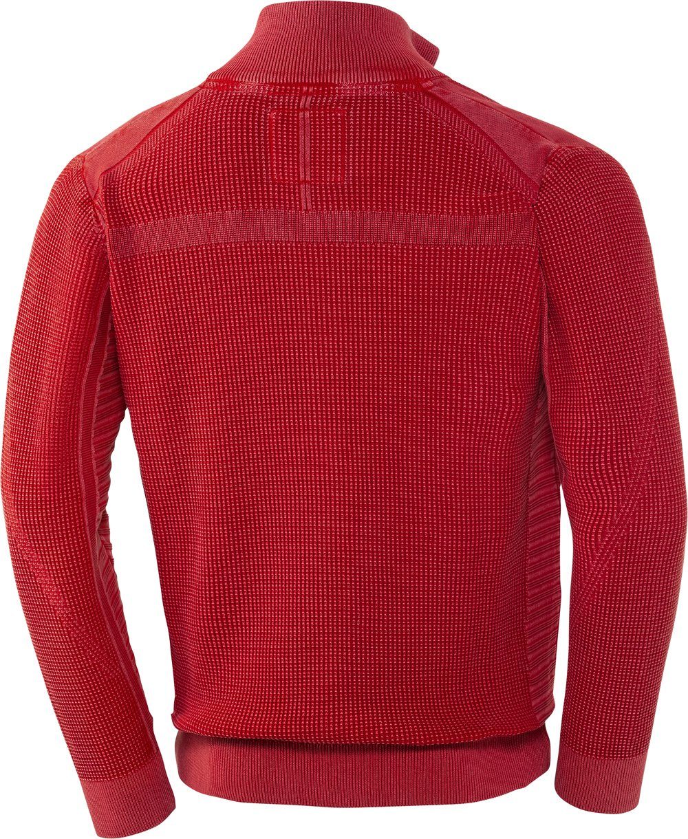 rot superweicher Griff, Rich Stone natürlich atmungsaktiv und formstabile Qualität Strickjacke