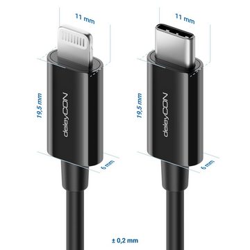 deleyCON deleyCON 0,15m USB-C auf Lightning Schnellladekabel MFi Zertifiziert USB-Kabel
