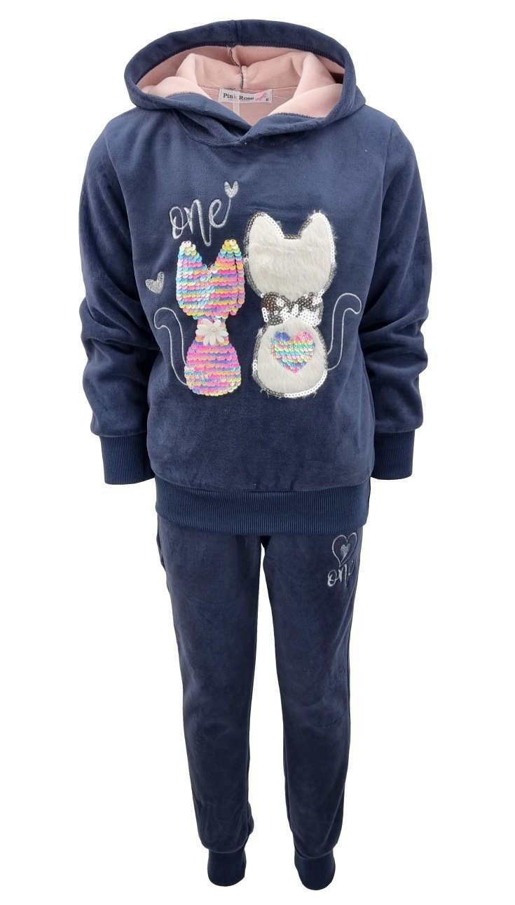 Girls Fashion Sweatanzug Nicki Anzug Jogginganzug Hausanzug Kuschelanzug Pailletten MF626