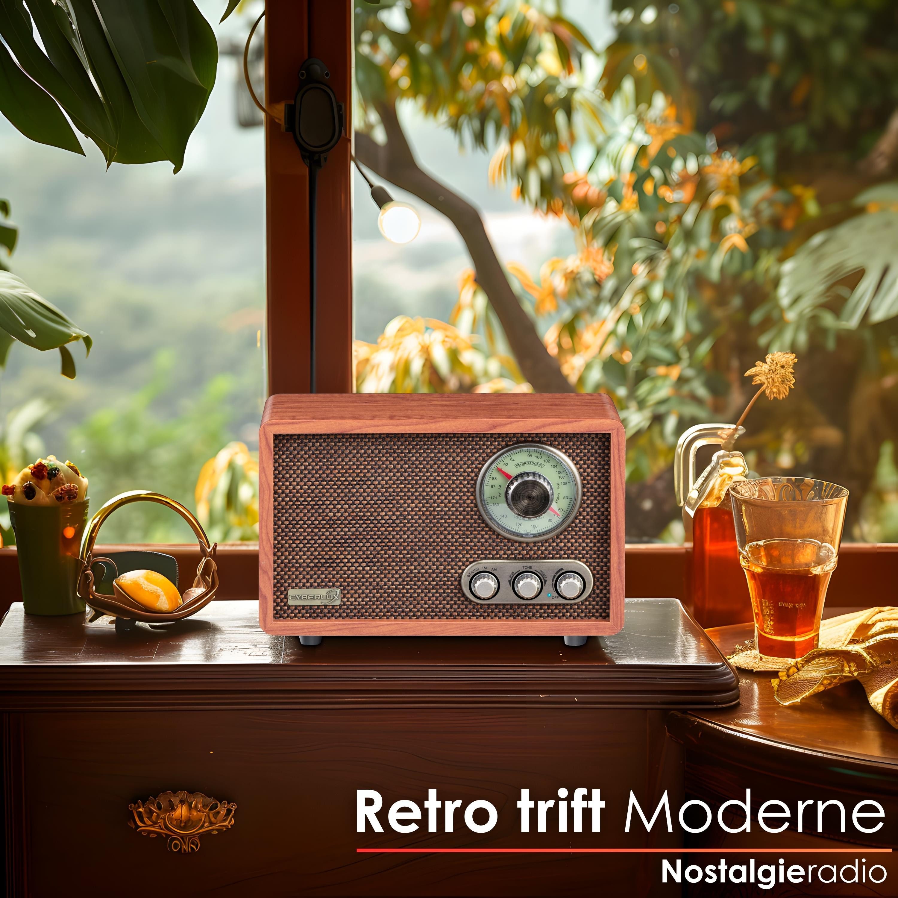 Cyberlux CL-3080 Küchen-Radio (FM-Tuner, 10 W, Retro-Radio, Bluetooth, USB-Eingang, Hochwertiges Holz im Retro Design)