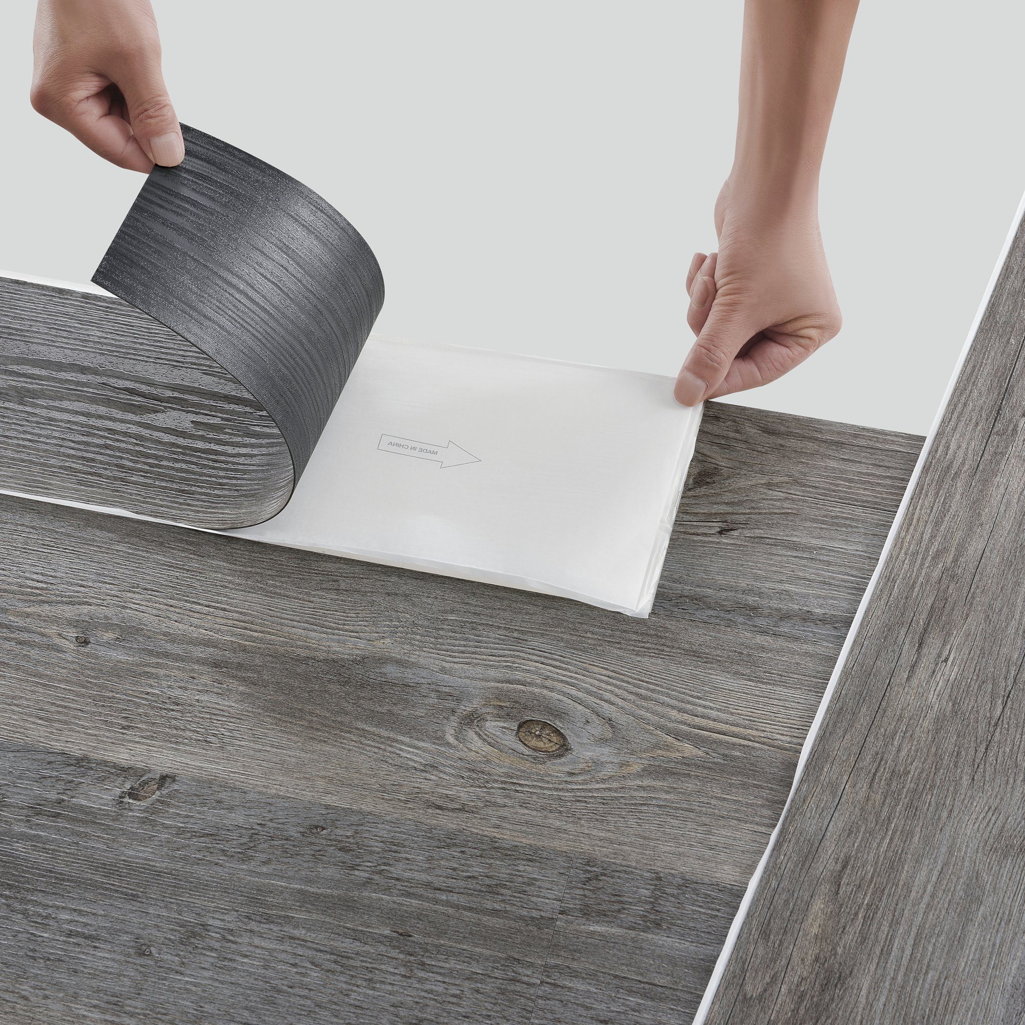 neu.holz Vinylboden, antibakteriell, »Vanola« Vinyl Laminat Selbstklebend 5,85 m² Grey Alaska Oak