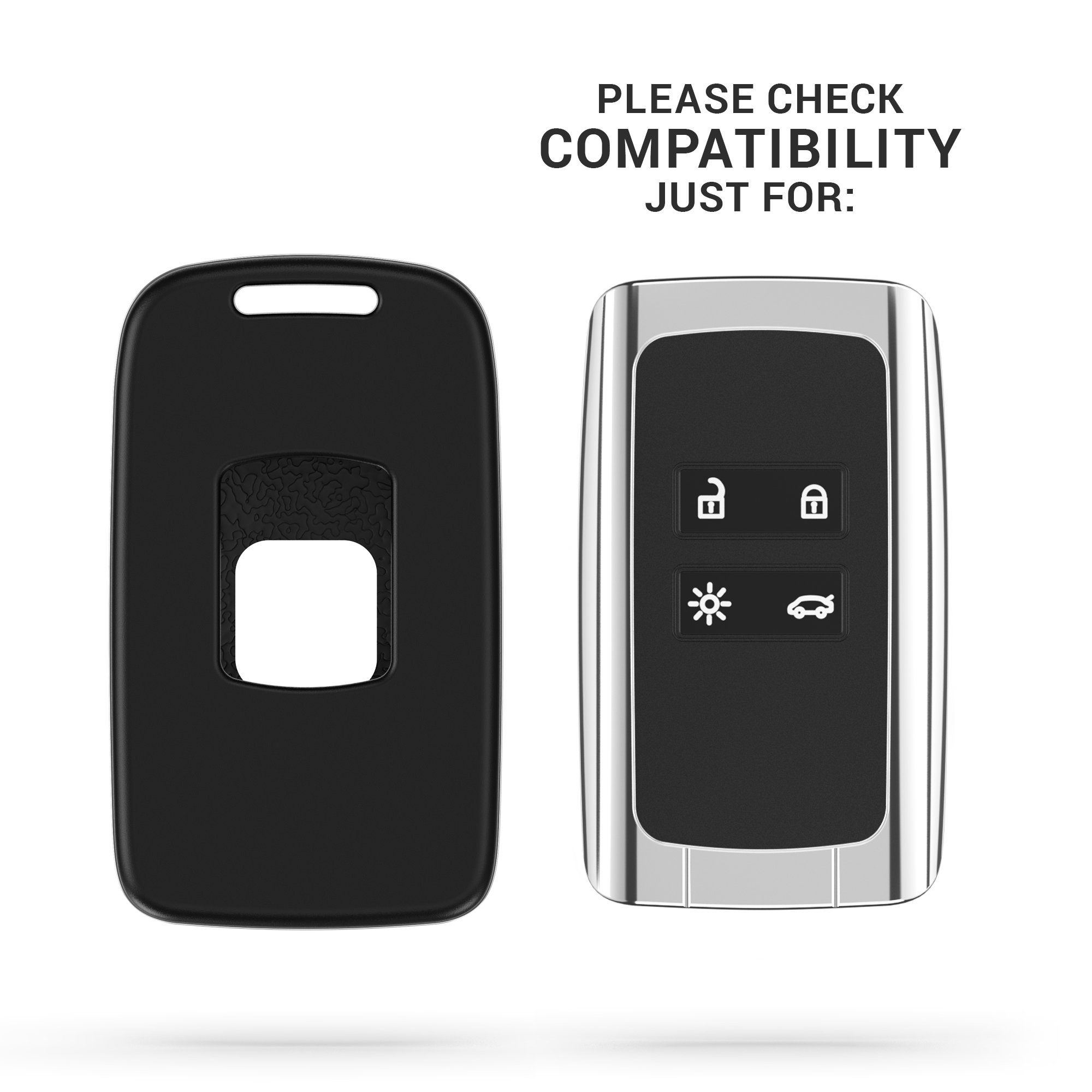 Autoschlüssel Schutzhülle für matt Hardcover Schwarz Hülle Schlüsseltasche kwmobile Renault, Schlüsselhülle