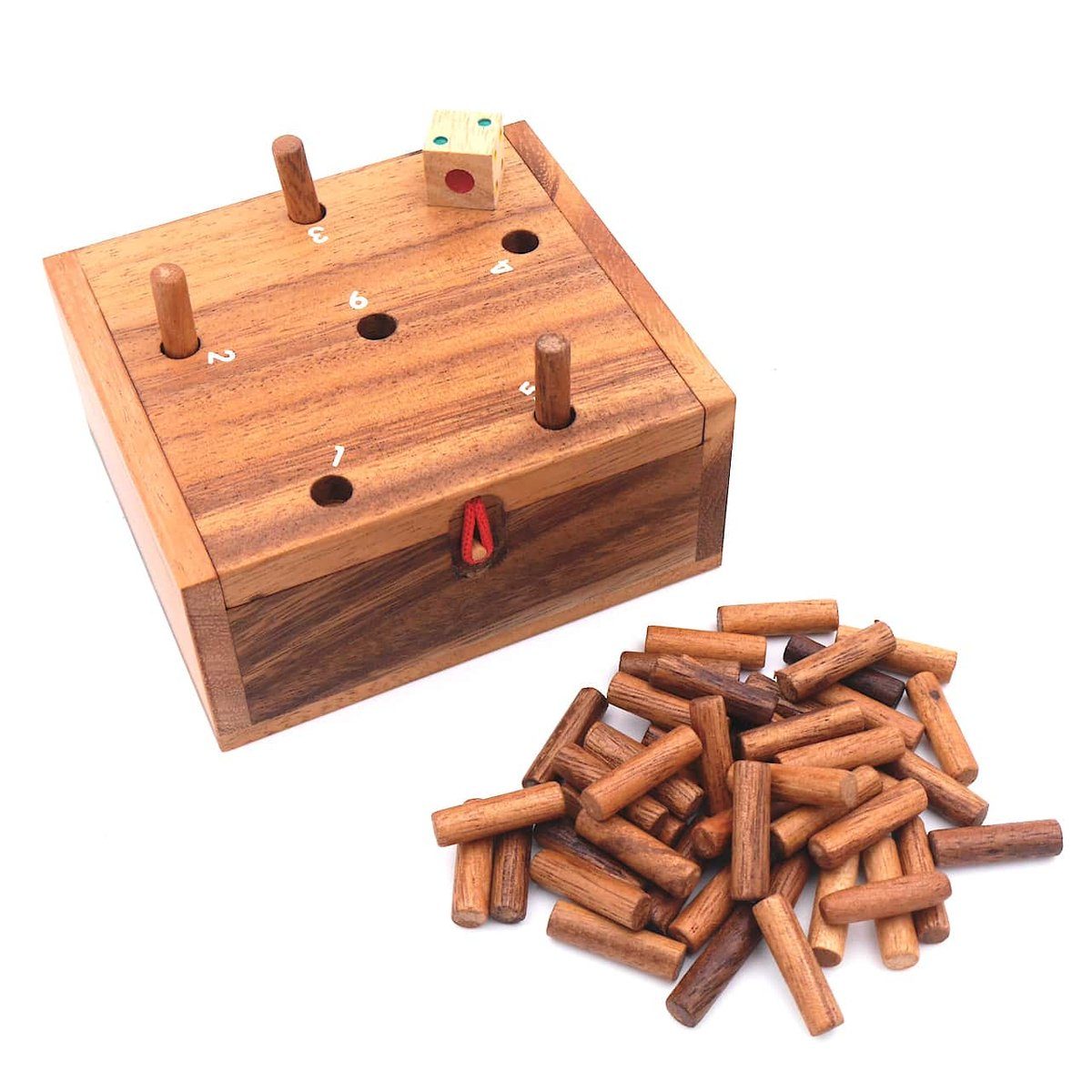 ROMBOL Denkspiele Spiel, Brettspiel Endlich die 6 - lustiges Würfelspiel für die ganze Familie aus Holz, Holzspiel