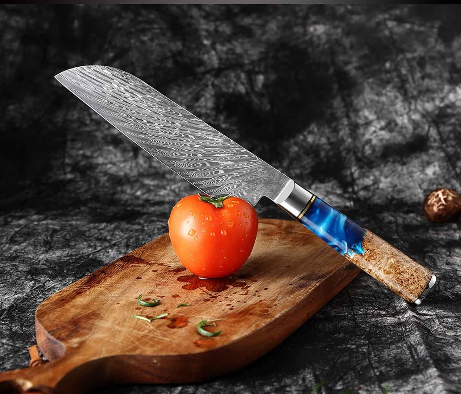 Muxel Messer-Set 7-teiliges Unvergleichliche Messer ein Jedes Schönheit (Packung, und 7-tlg), Unikat Set: extreme Damast Messer