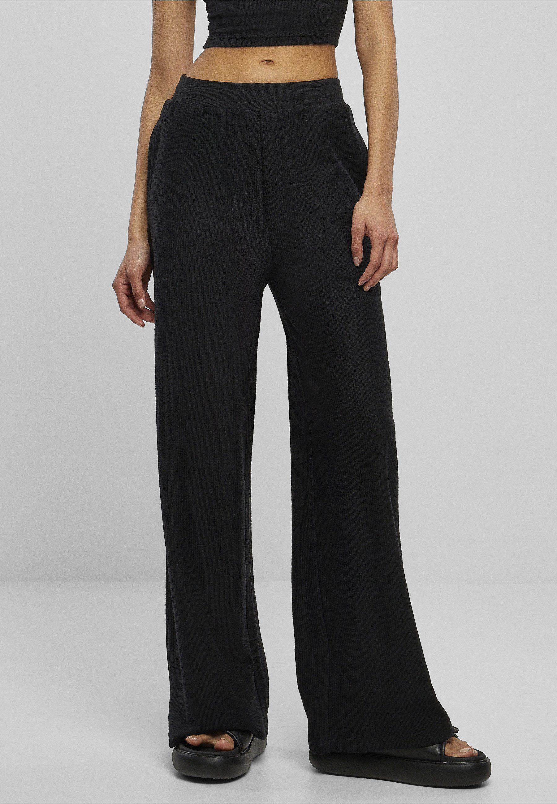 URBAN CLASSICS Sweathose Urban Classics Damen Ladies Straight Rib Terry Pants (1-tlg)
