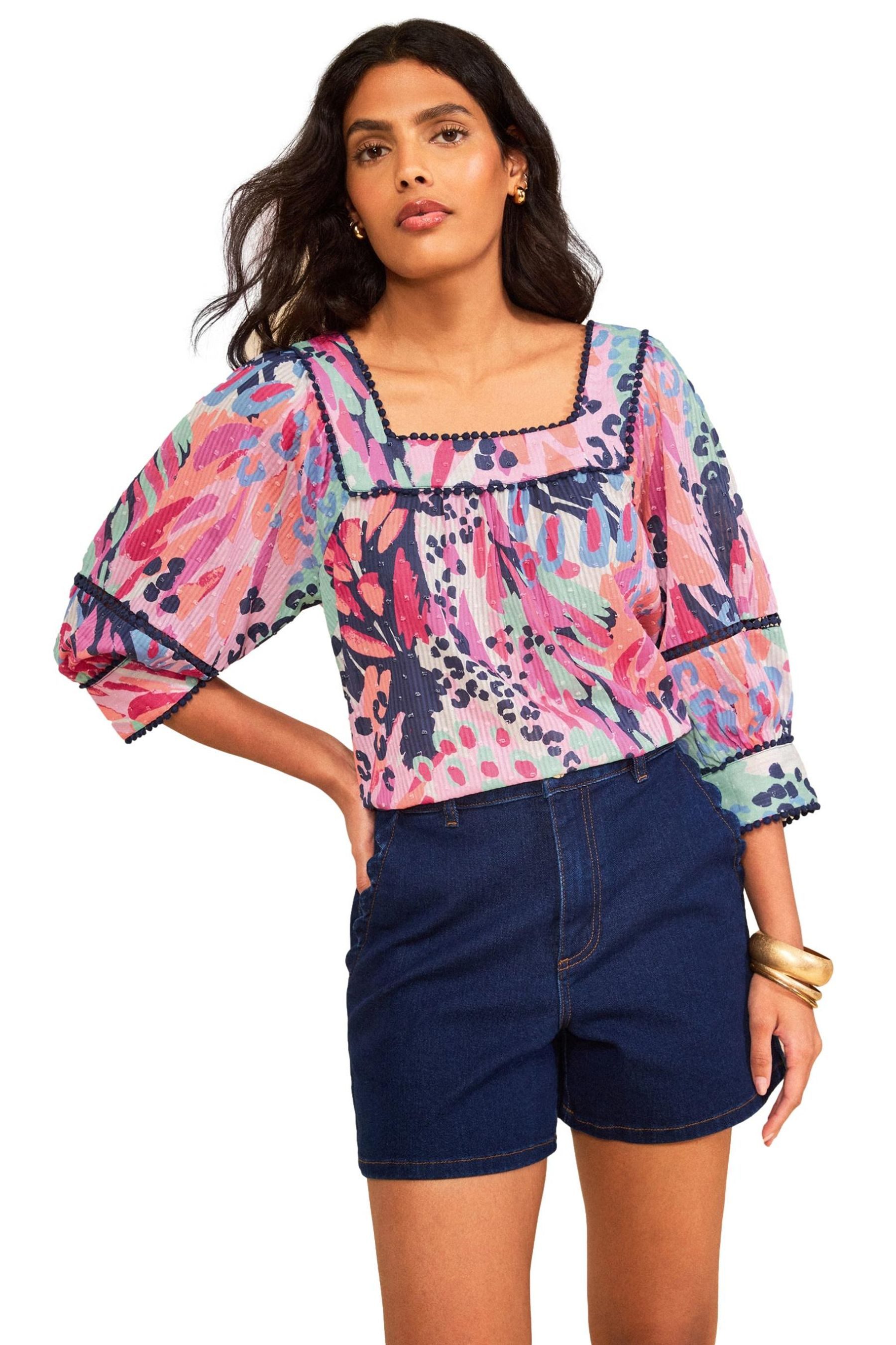Kurzarmbluse Love & Roses Bluse mit Puffärmeln
