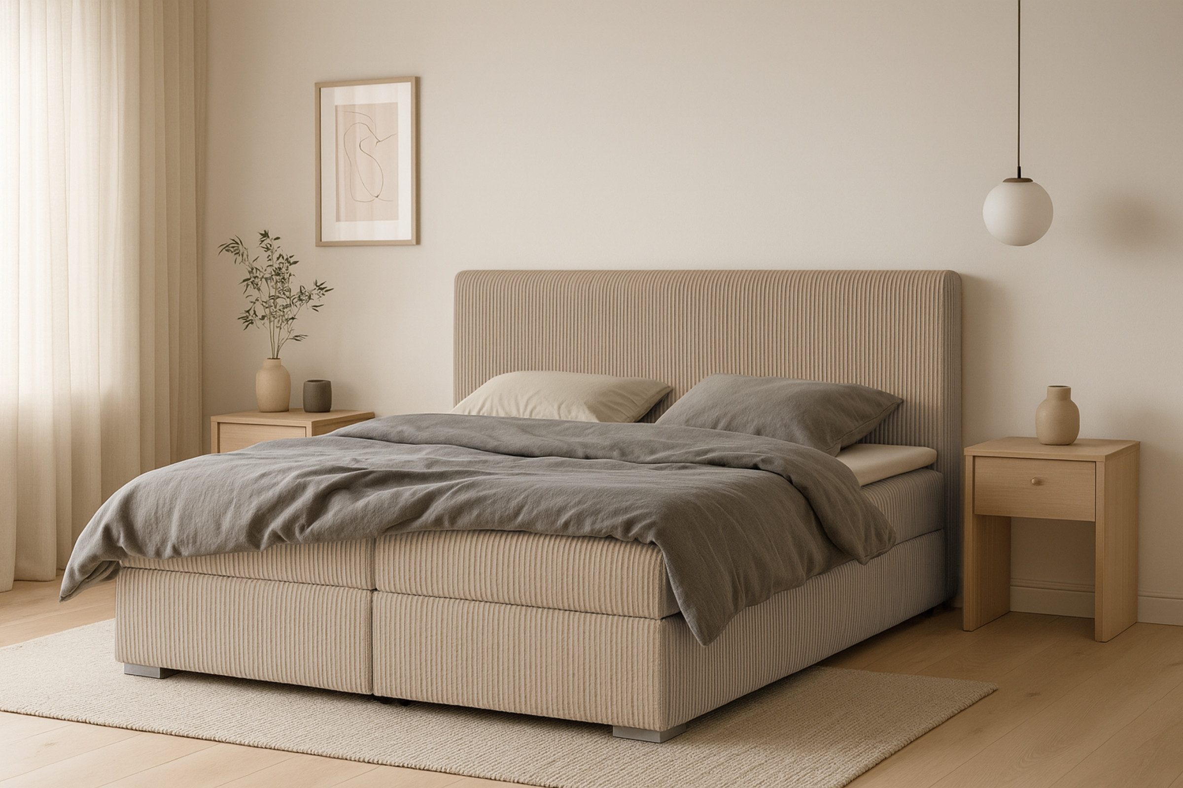 Deine Möbel 24 Boxspringbett LON IV Boxspring Komplettbett Polsterbett Bone günstig online kaufen