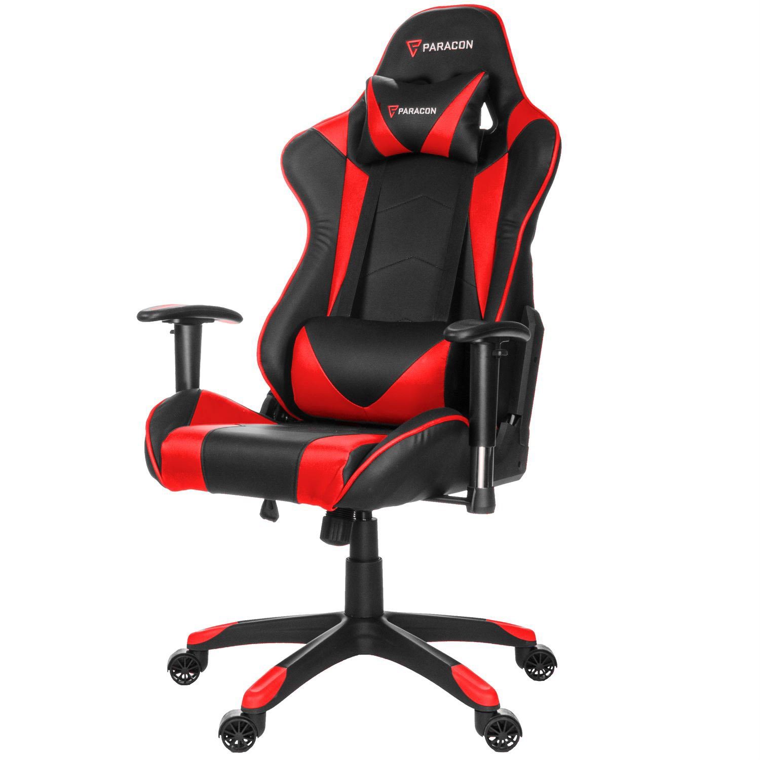 ebuy24 Gaming-Stuhl Paracon Knight Gaming Stuhl inkl. Nackenkissen und Rot