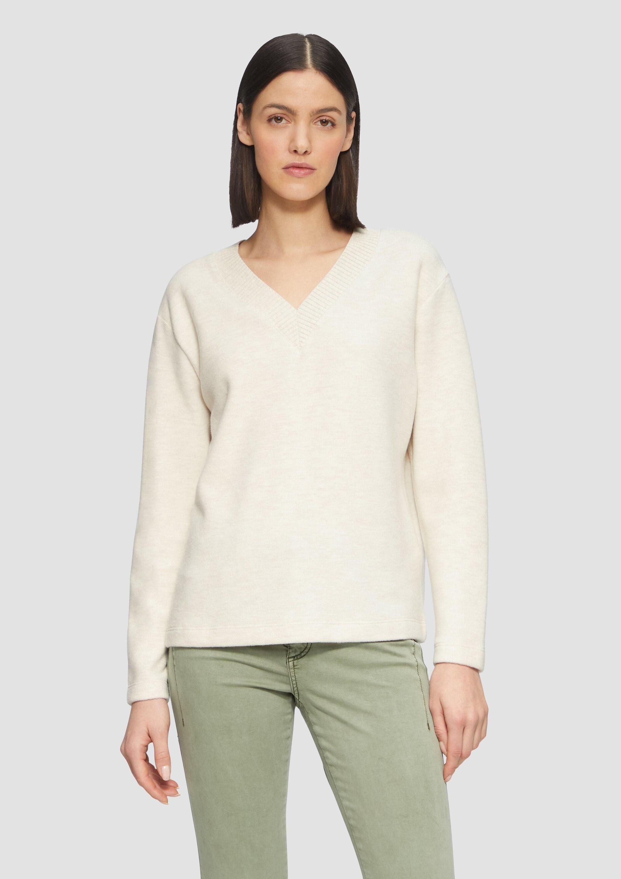 s.Oliver Sweatshirt Sweatshirt Weiches Sweatshirt mit V-Ausschnitt günstig online kaufen