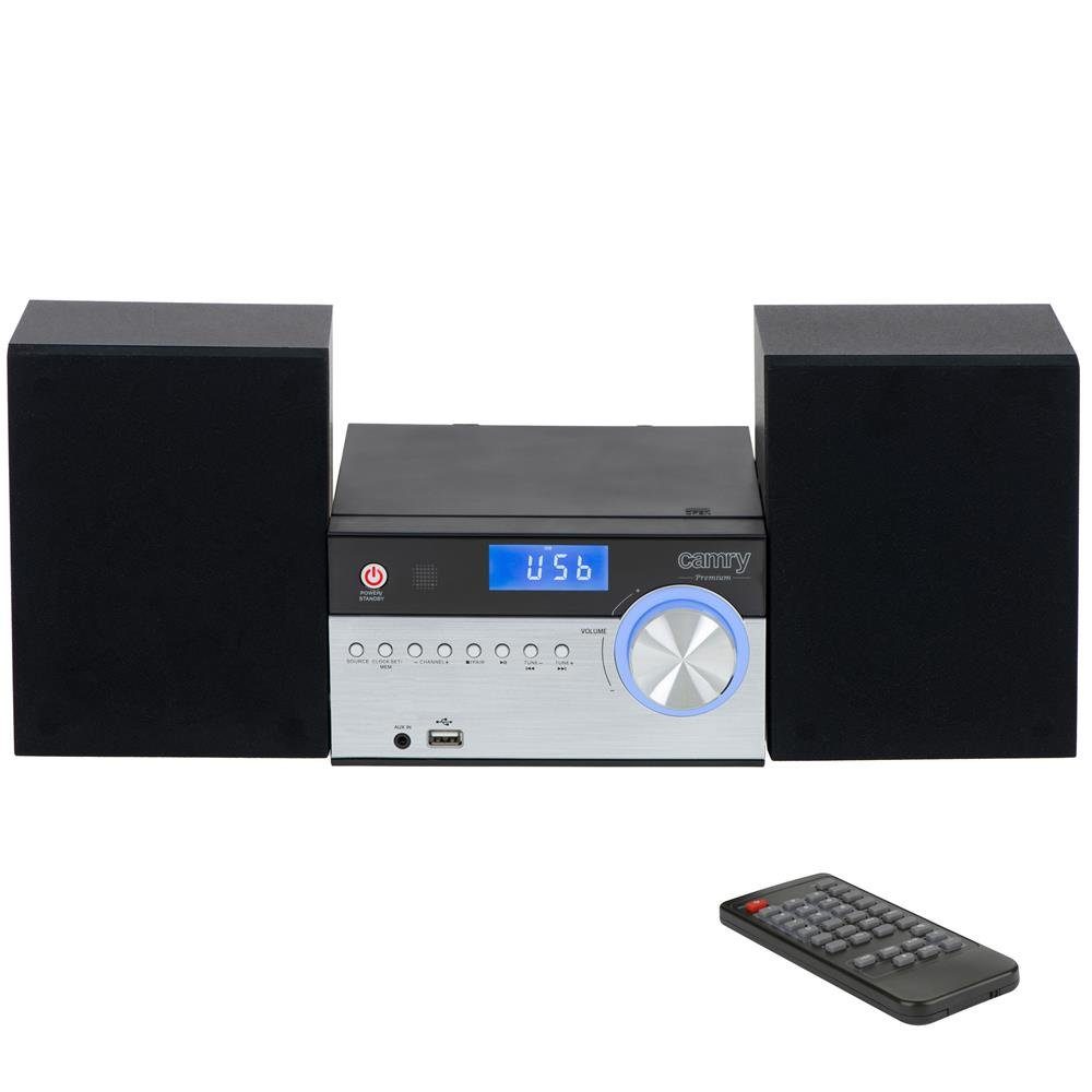 Camry CR Stereoanlage Soundsystem, RMS Mini-Hi-Fi-Turm CD-ROM, Musikanlage) (mit USB, Lautsprecher mit AUX-Eingang, Bluetooth, zwei Turm, FM/AM-Radio, 28W, HiFi 1173