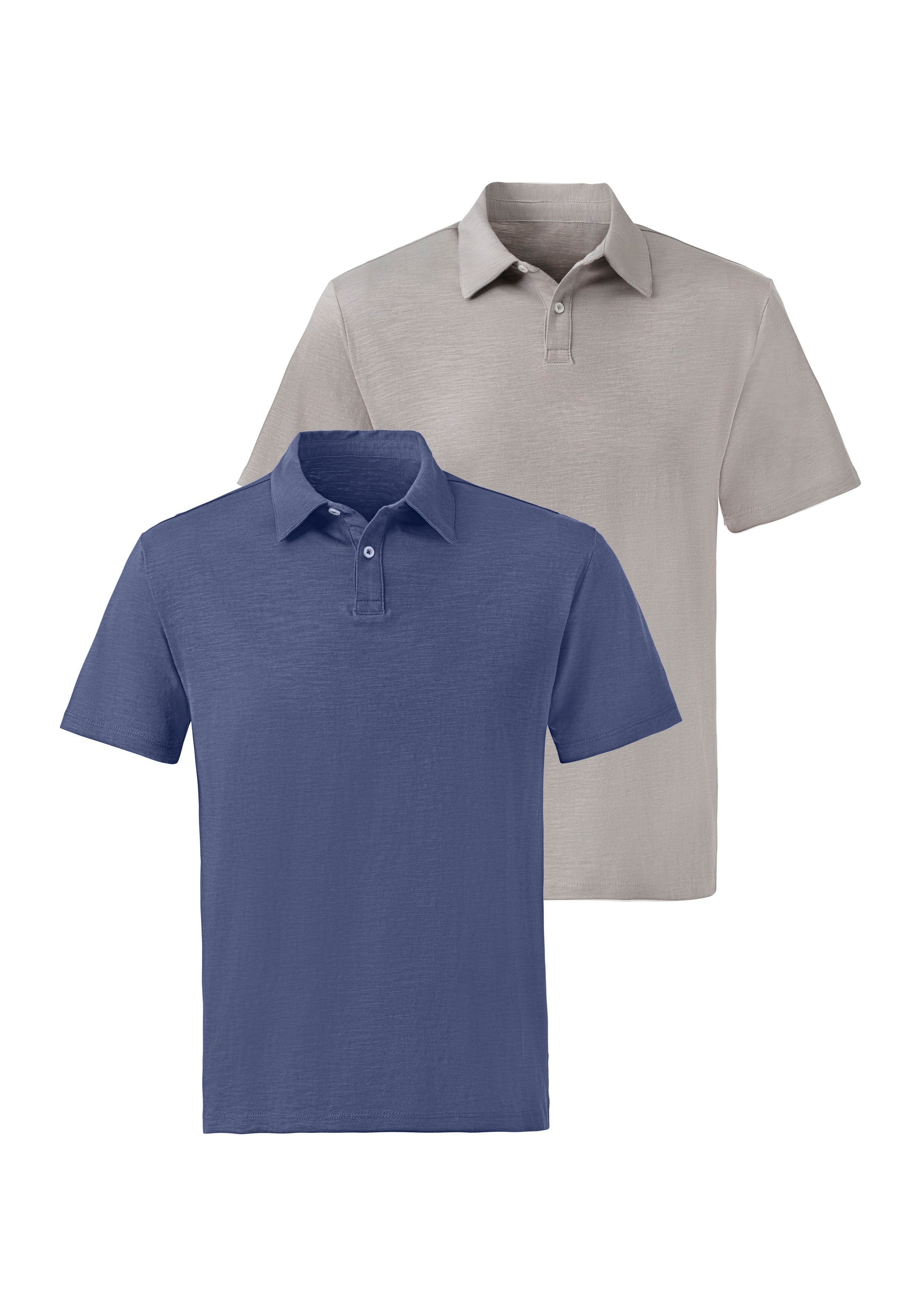 John Devin Poloshirt mit Slub-Garn Struktur (Packung, 2-tlg., 2er-Pack) aus leichter, strukturierter Baumwollqualität - im 2er-Sparpack
