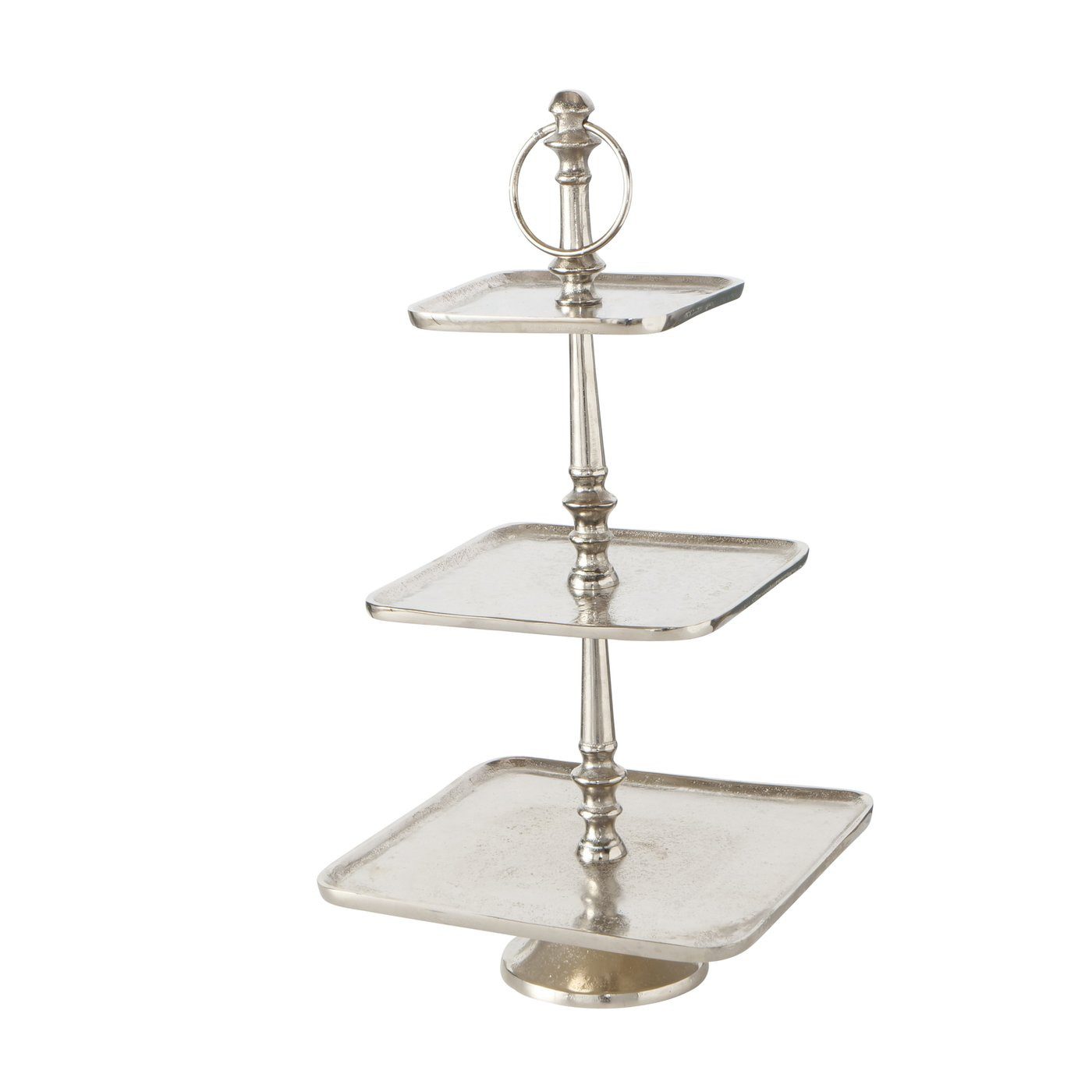 BOLTZE GRUPPE GmbH Dekoetagere Etagere Vendi 3 Ebenen Aluminium H 30cm Ø 23 cm silber