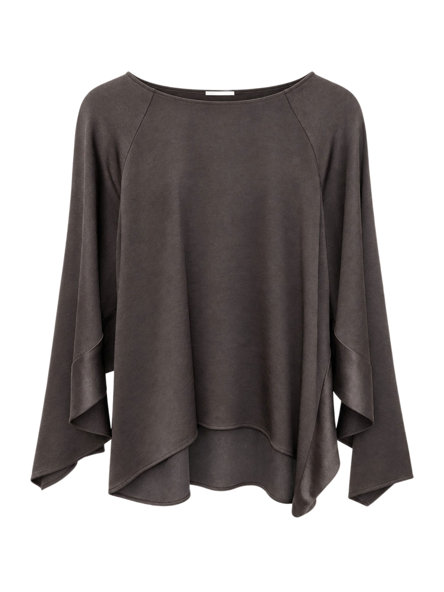 Drykorn Hemdbluse braun,Casual,Acetat,Unifarben,Rundhals,Lang,Relaxed Fit