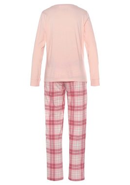 Vivance Dreams Pyjama (4 tlg., 2 Stück) mit Karo- und Blumendruck im Doppelpack