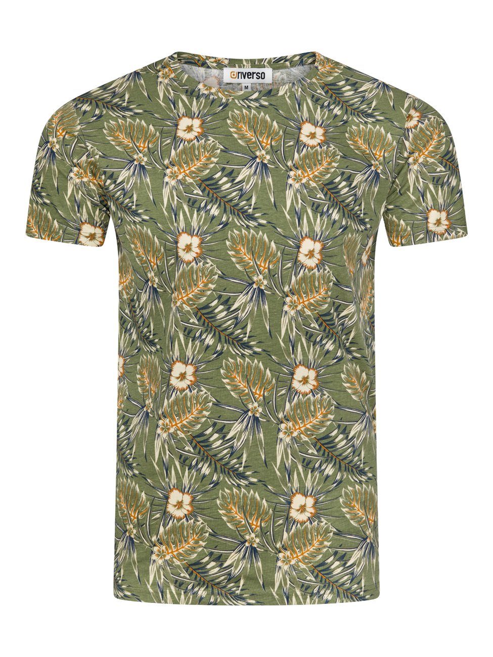 riverso T-Shirt Herren Printshirt RIVBill Regular Fit (2-tlg) Kurzarm Hawaiishirt mit Rundhalsausschnitt aus 100% Baumwolle – Bild 5 von 5