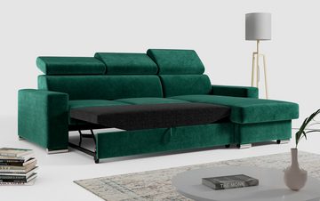 MKS MÖBEL Ecksofa FOX, Wohnlandschaft - L - Form Couch mit Schlaffunktion, Bettkasten