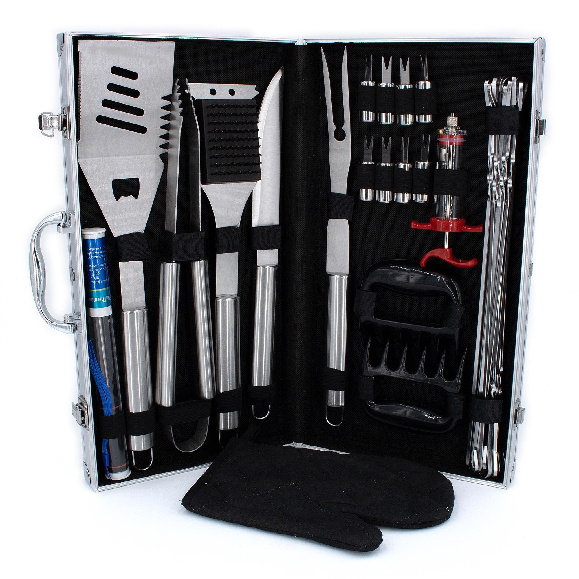 Kyto Grillbesteck-Set Kyto BBQ Zubehörsatz 39-teilig mit Koffer Alu