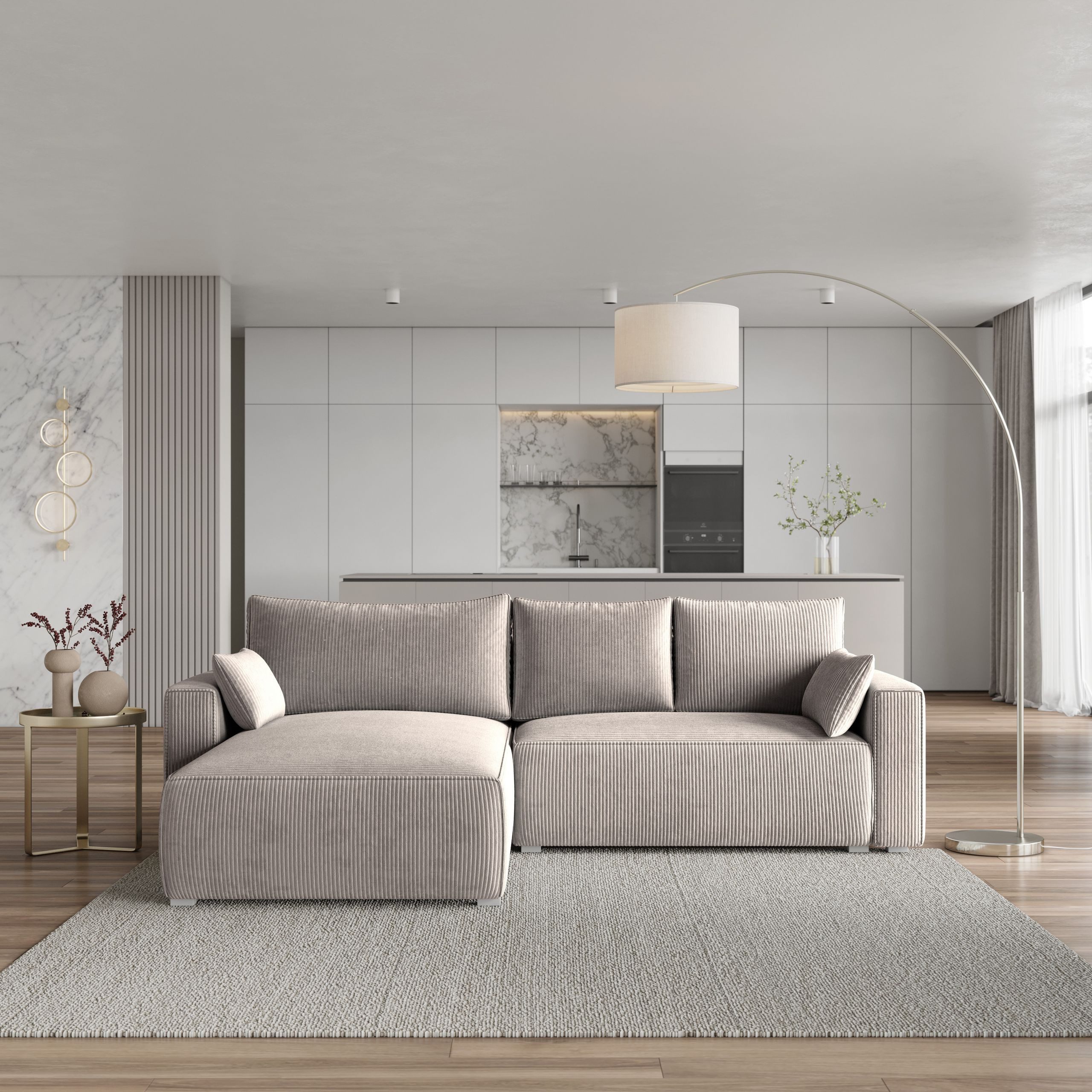 Masseno Ecksofa FORIL mit Schlaffunktion L-Form, Sofa mit Bettkasten günstig online kaufen