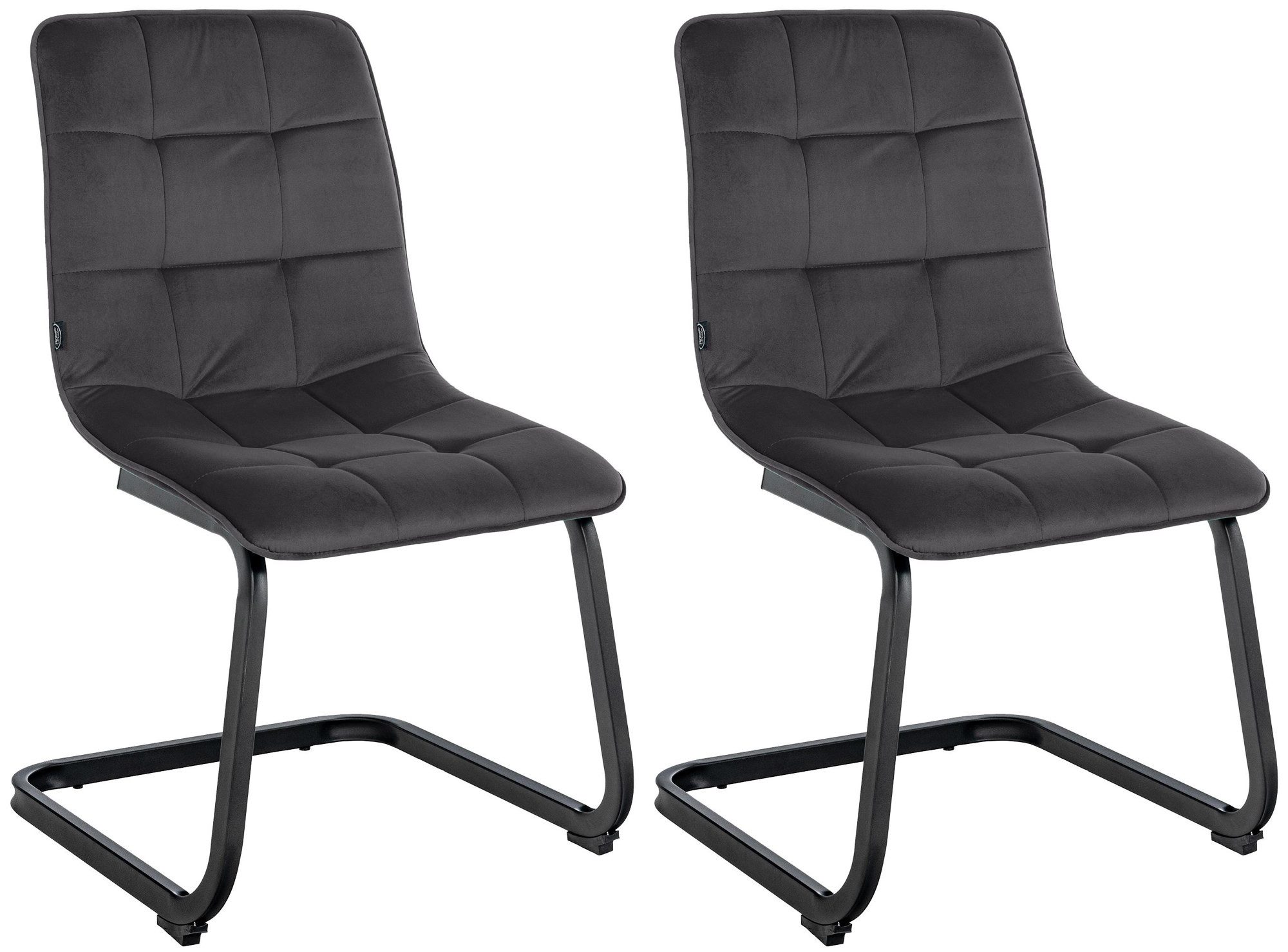 CLP Esszimmerstuhl Vermont (2er Set), Freischwinger mit Samtbezug