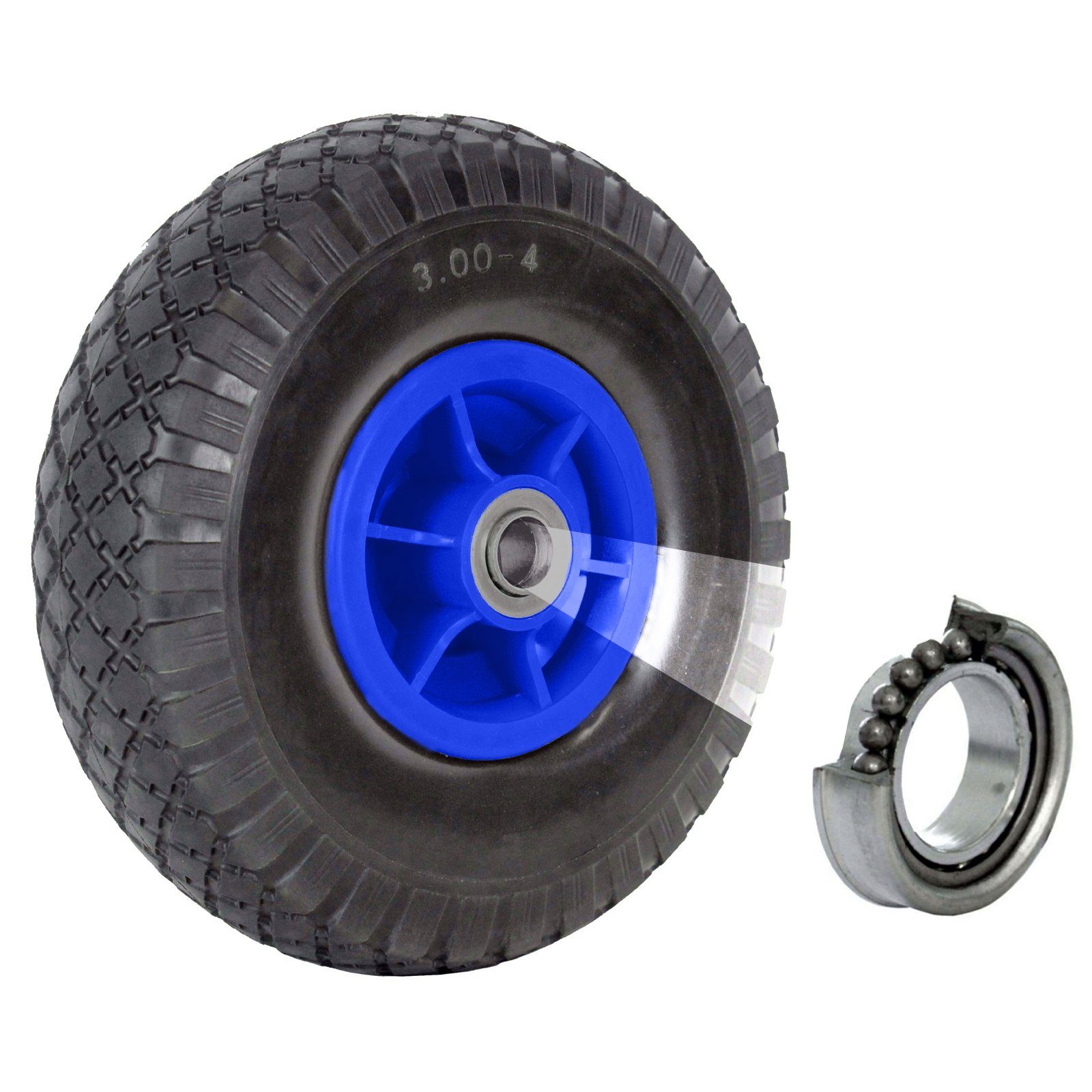 TRUTZHOLM Sackkarren-Rad Luftrad 260x85 mm versetzte Nabe Ø 20 mm blau robustes 4 PR Gewebe