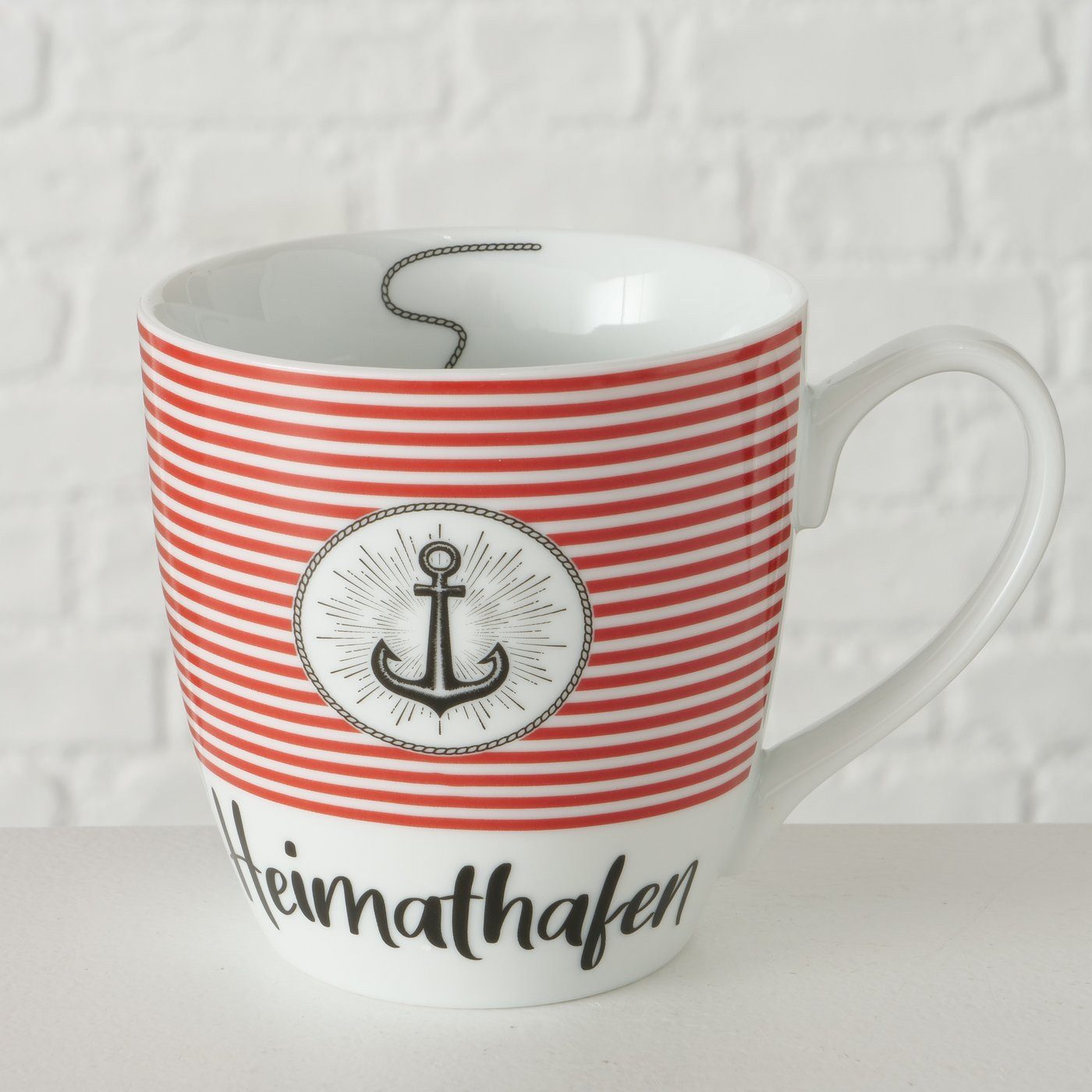 BOLTZE Tasse 2er-Set Jumbotassen Marino, rot + blau mit Anker – Bild 4 von 5