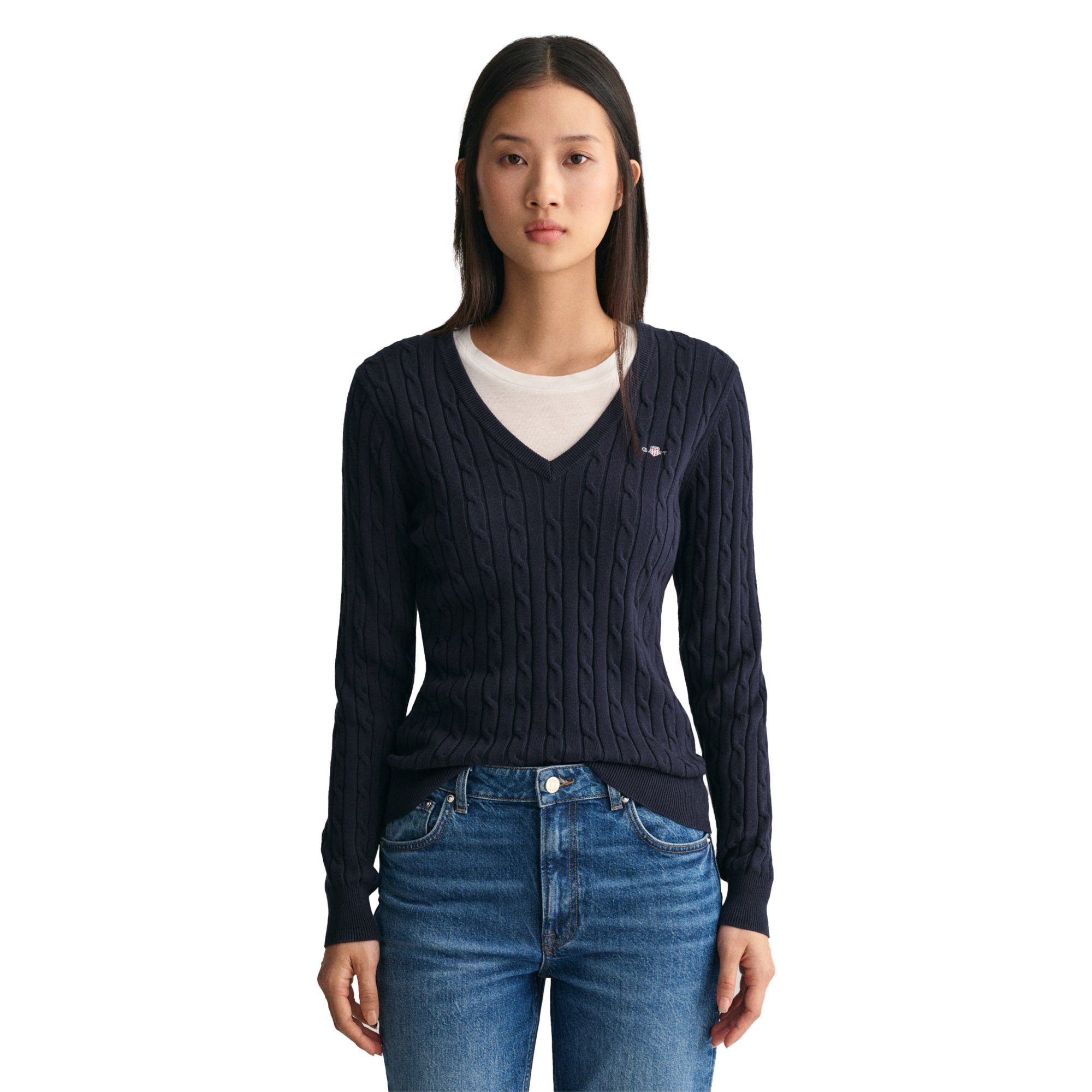 Gant Sweater Damen Strickpullover Baumwolle